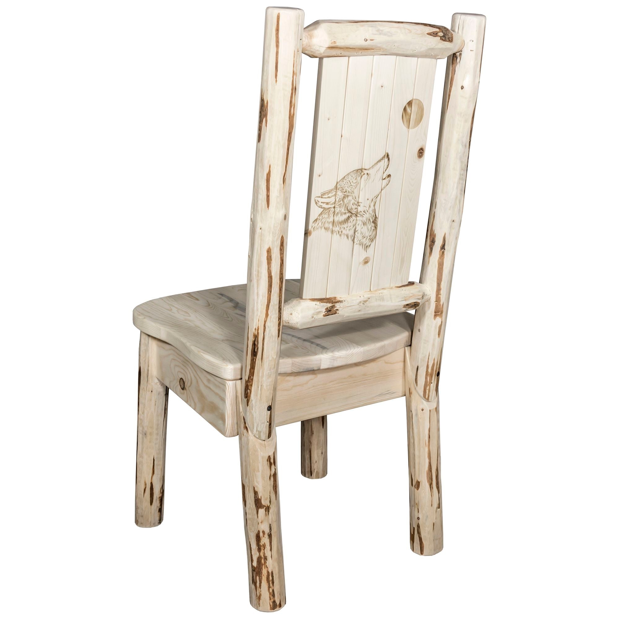 Montana Side Chair with Laser Engraved Design - Modern Wooden Dining Chair for Kitchen, Living Room & Office - Perfect for Home Decor & Small Spaces