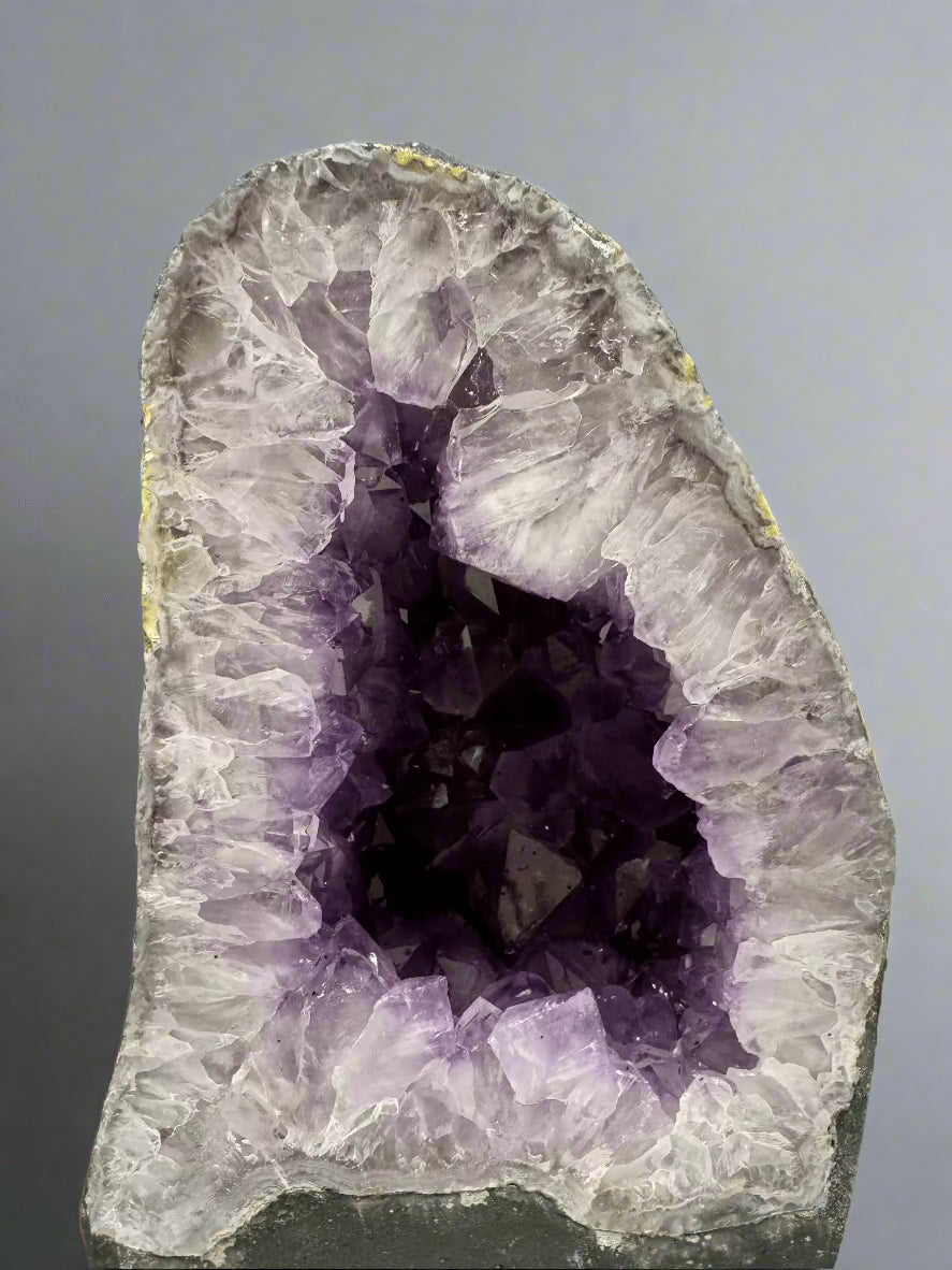 Natural Amethyst Geode Cathedral from Brazil - 11-17 lbs Large Raw Crystal Cluster for Home Decor, Meditation & Healing | Spiritual Gift & Feng Shui Stone