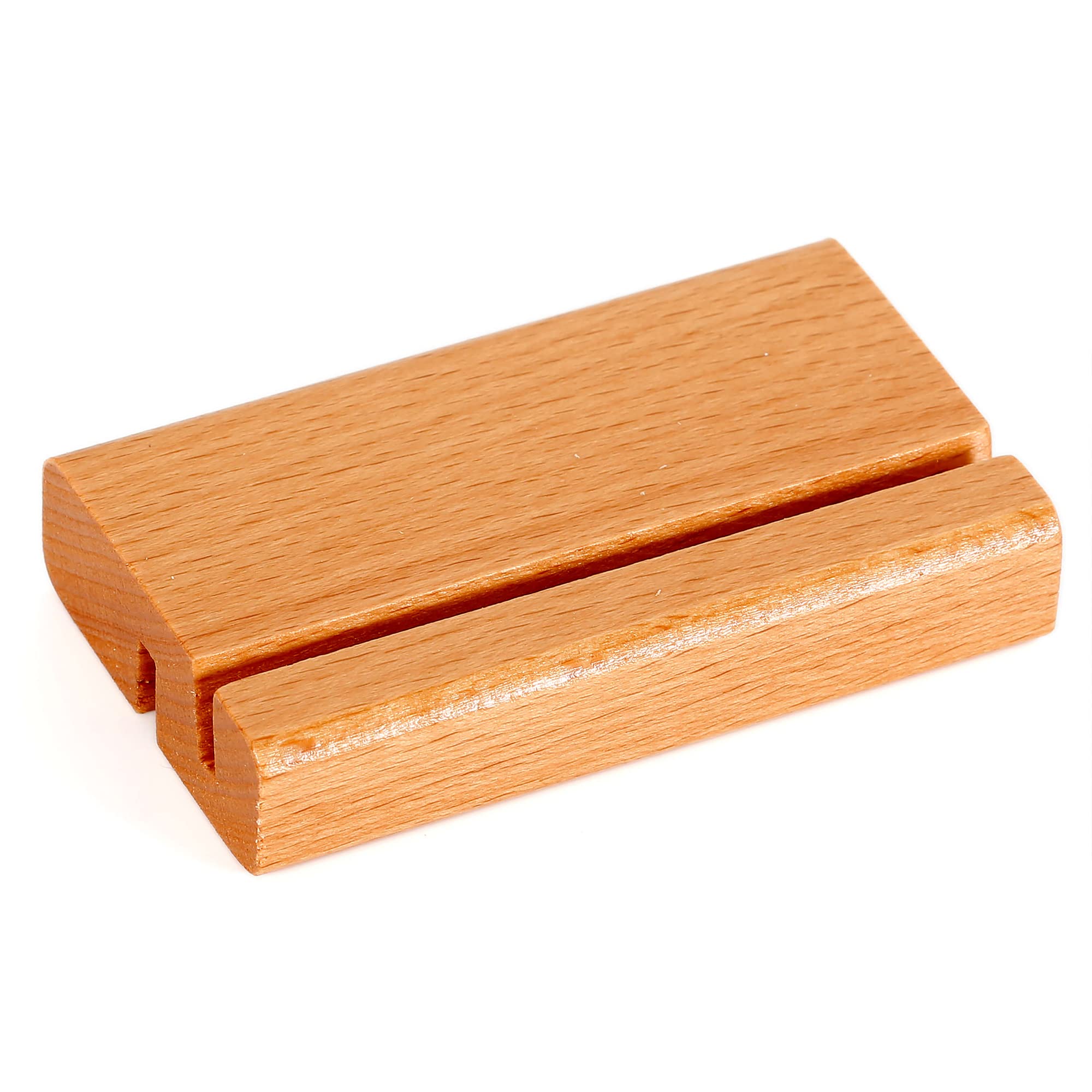 Premium Wooden Business Card Holder - 4.13x2.36 Inch Natural Wood Desktop Organizer for Office, Restaurant & Store - Elegant Tabletop Display Stand for Name Cards, Menus & Signage - Home & Office Decoration Accessories (10 Pack) - Perfect for Professional Desks, Reception Areas & Retail Displays