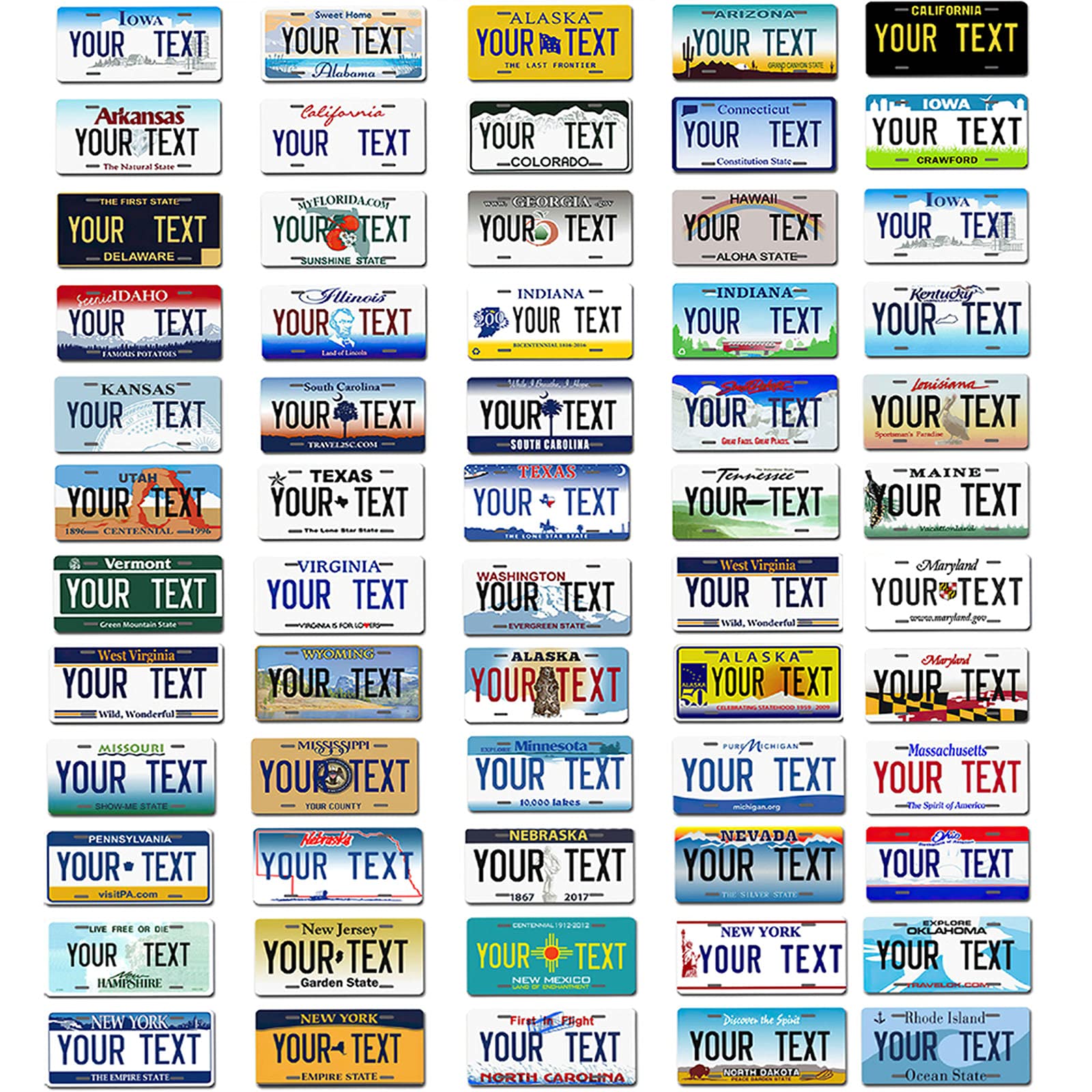 Custom Personalized Rhode Island License Plate - 6x12 Inch Aluminum Metal Car Tag for Front of Vehicle | Unique 50 State Collection | Perfect for Car Enthusiasts & State Pride Gifts