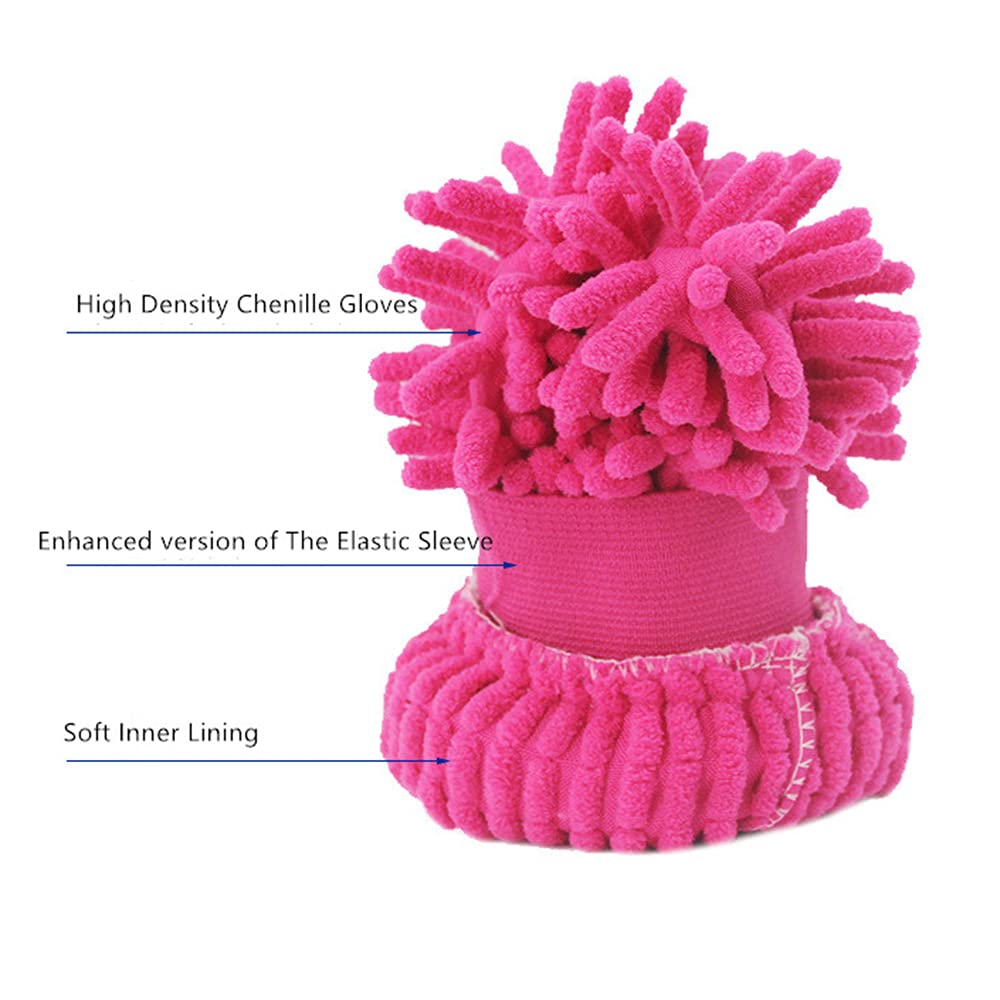 5 Pack Chenille Microfiber Car Wash Mitts - Double Sided Washing Gloves for Scratch-Free Cleaning - Perfect for Cars, Trucks, SUVs & Motorcycles
