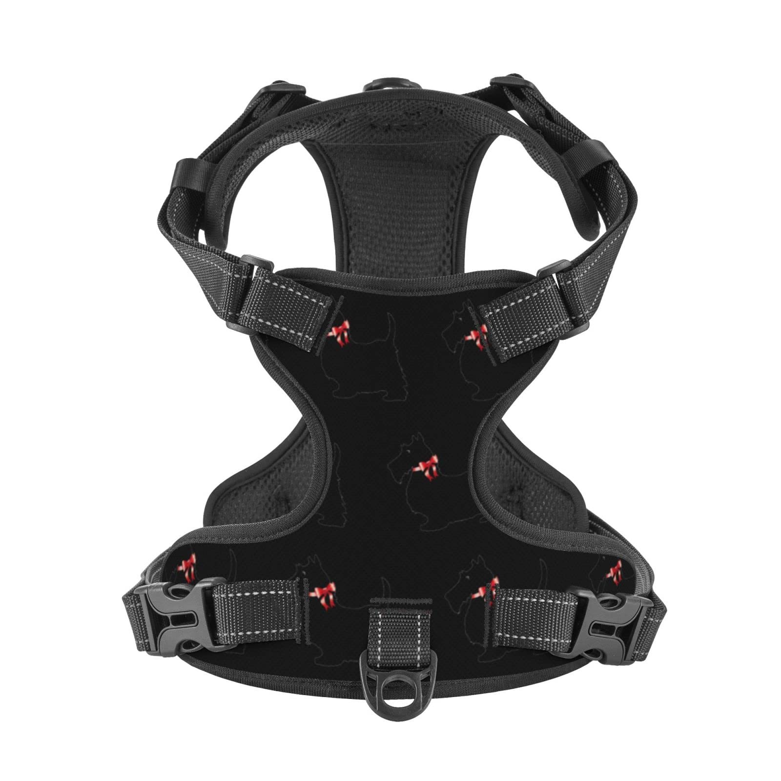 **Breathable No-Pull Dog Harness with Leash – Escape Proof, Soft Padded Vest for Training & Outdoor Walking – Funny Scottie Dog Pattern – Perfect for Hiking, Jogging & Daily Walks**