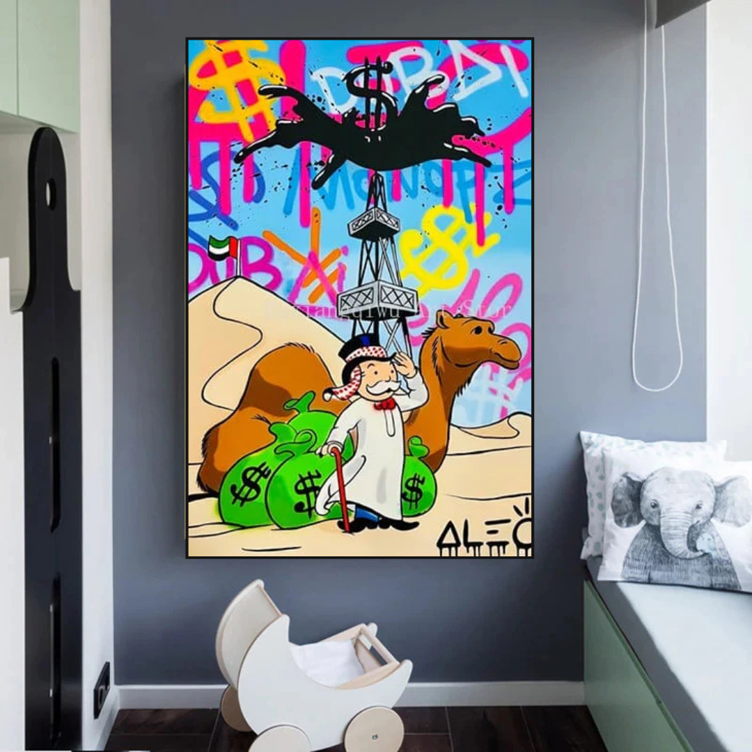 Alec Monopoly Art: Exclusive Oil Millionaire Painting - Perfect for Home Decor, Office & Art Collection