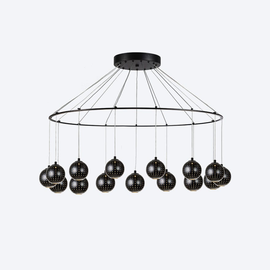 ZORO Round 15 LED Pendant Light with Yosh Shade - Dimmable Modern Ceiling Fixture for Dining Room, Kitchen Island & Bedroom Lighting