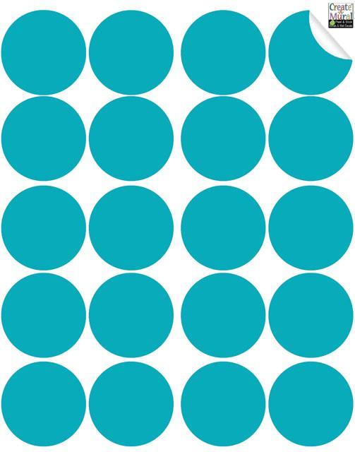 Teal Wall Dot Decal Stickers - Self-Adhesive Home Decor Dots for Nursery, Kids Room & Office - Perfect for Wall Art, Accent Walls and DIY Projects