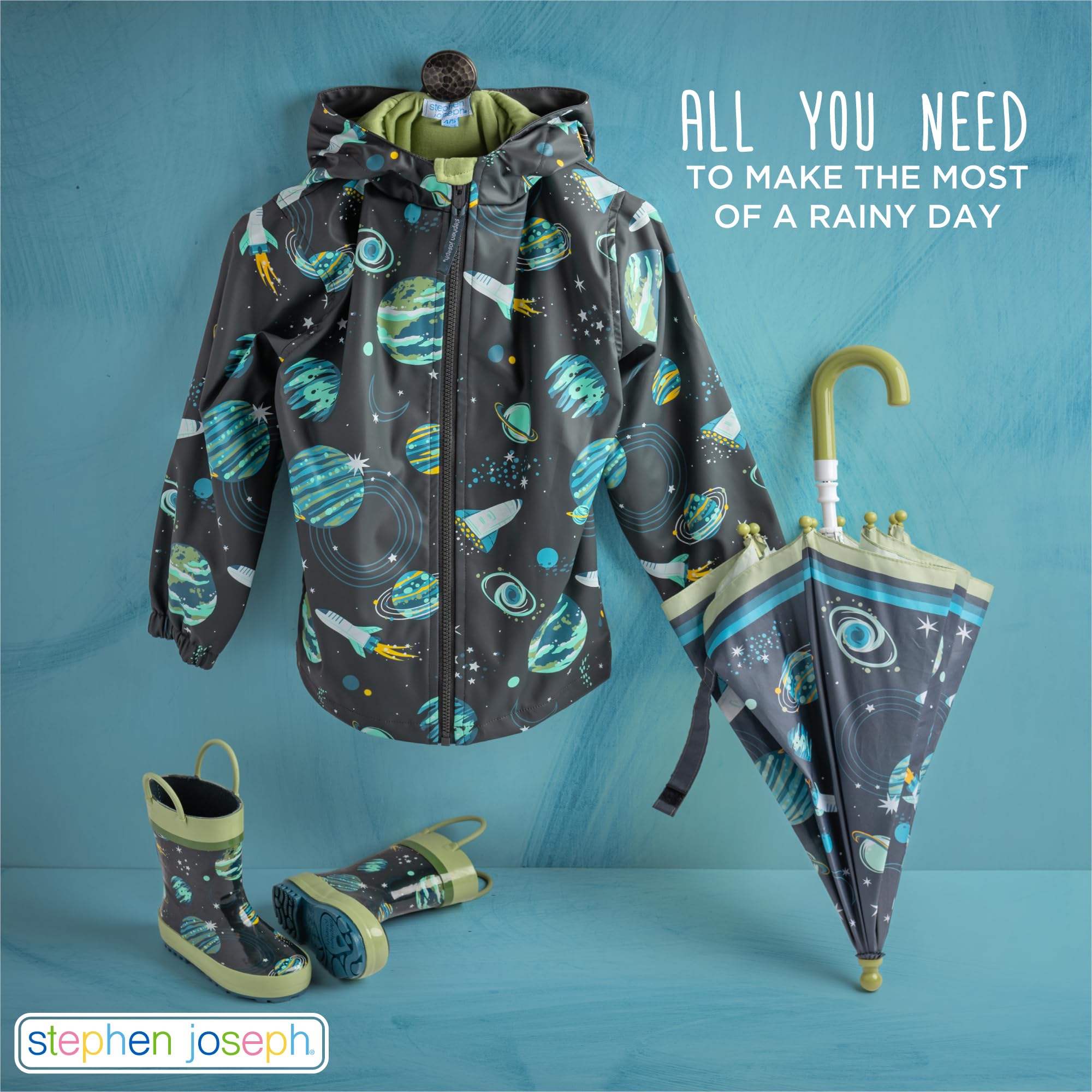 Stephen Joseph Baby Girls Waterproof Raincoat - Cute & Stylish Toddler Rain Jacket for Outdoor Play, Park Visits & Rainy Day Adventures