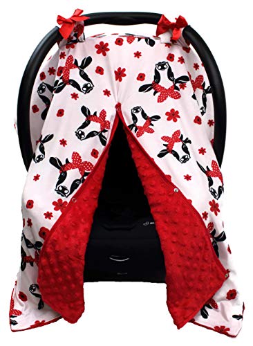 Heifer Cow & Flower/Red Minky Dot