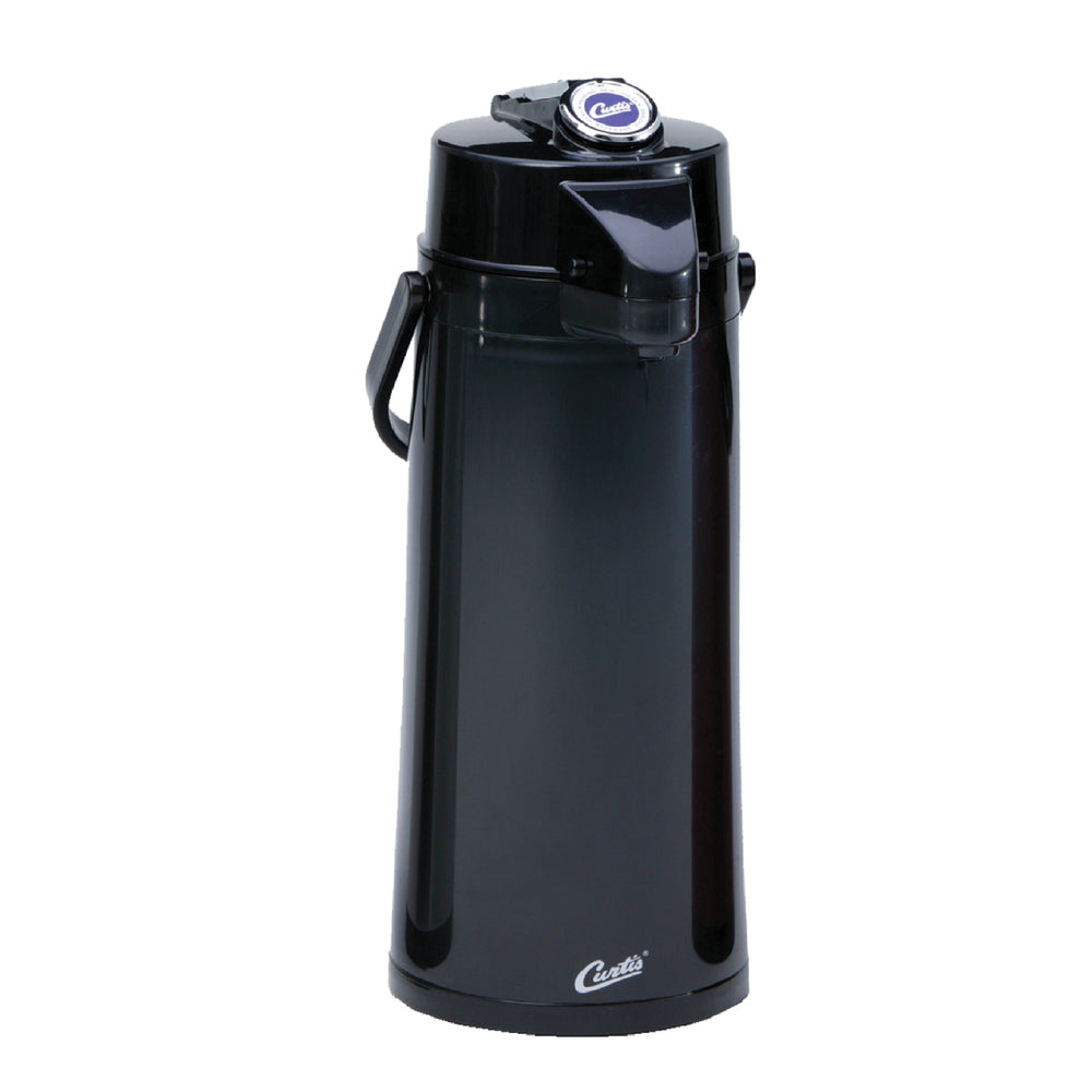 Curtis 2.2L Glass Lined Airpot Coffee Thermos with Plastic Body & Lever Handle - Perfect for Office, Restaurants, and Catering Events #TLXA2203G000