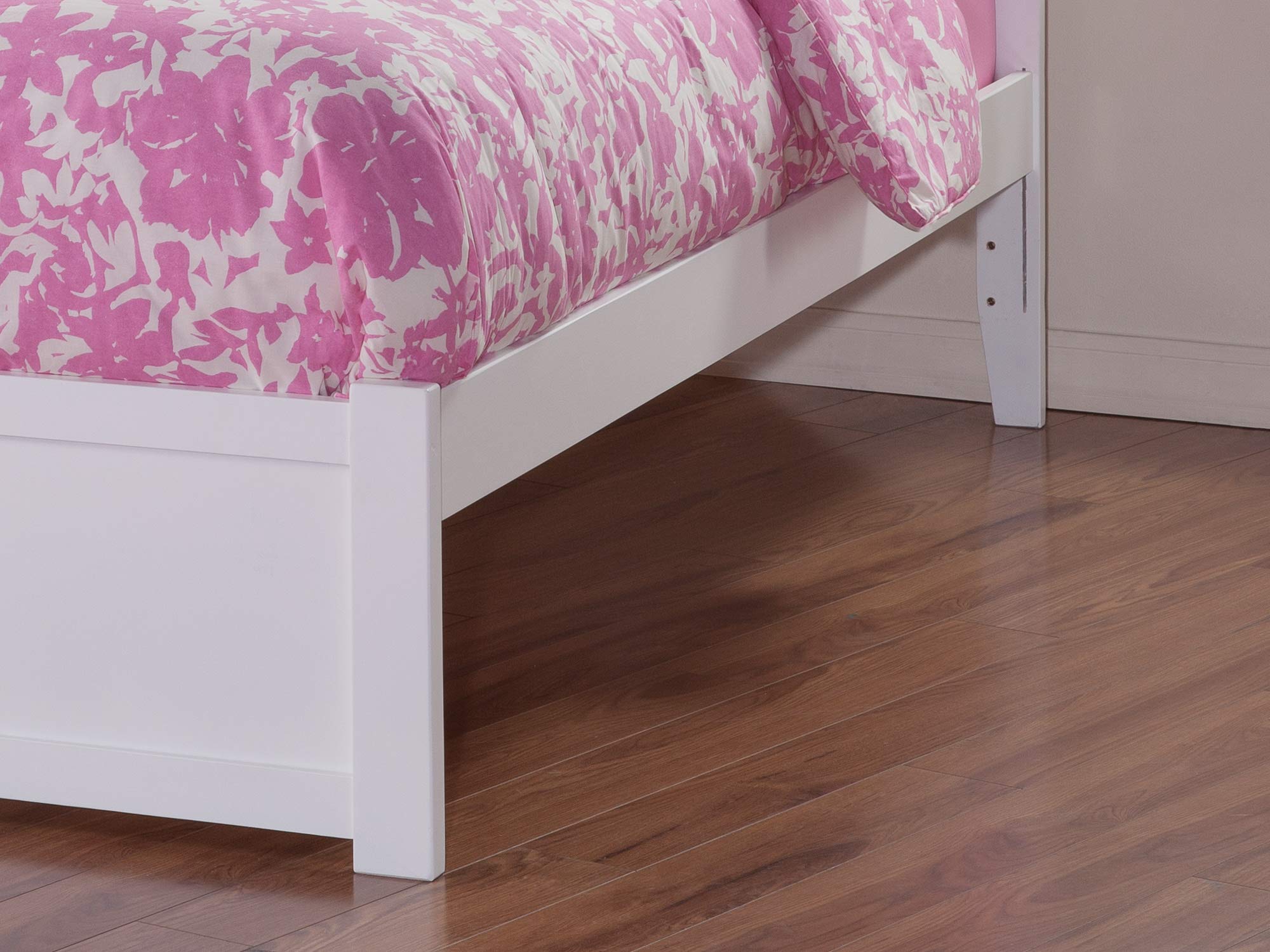 AFI Madison Twin Platform Bed with Footboard, Storage Drawers & USB Charger - White Wooden Bed Frame for Small Spaces | Perfect for Kids Rooms, Guest Bedrooms & Studio Apartments