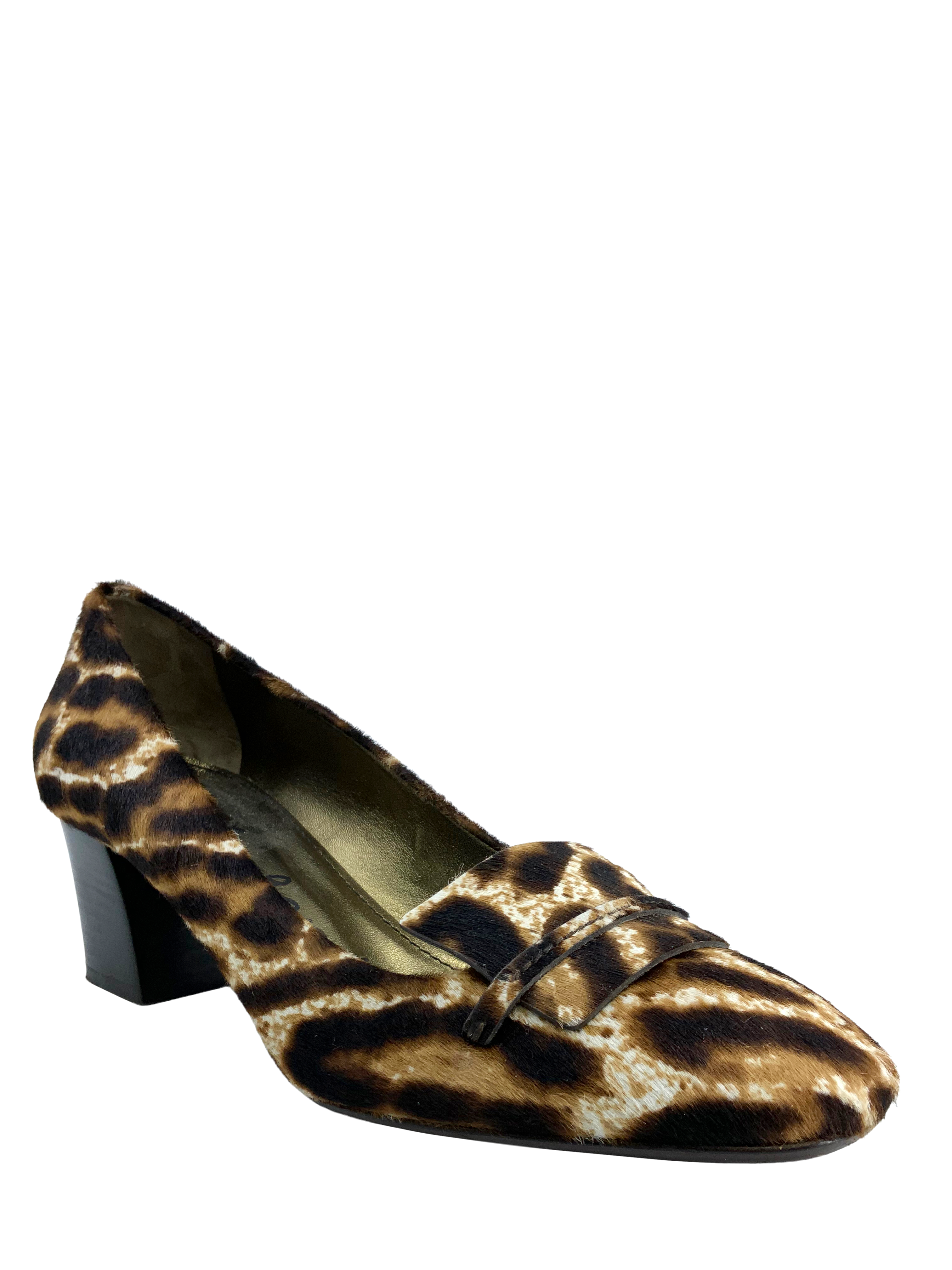 LANVIN Women's Calf Hair Loafer Pumps Size 8.5 - Elegant Designer Shoes for Office, Party & Special Occasions