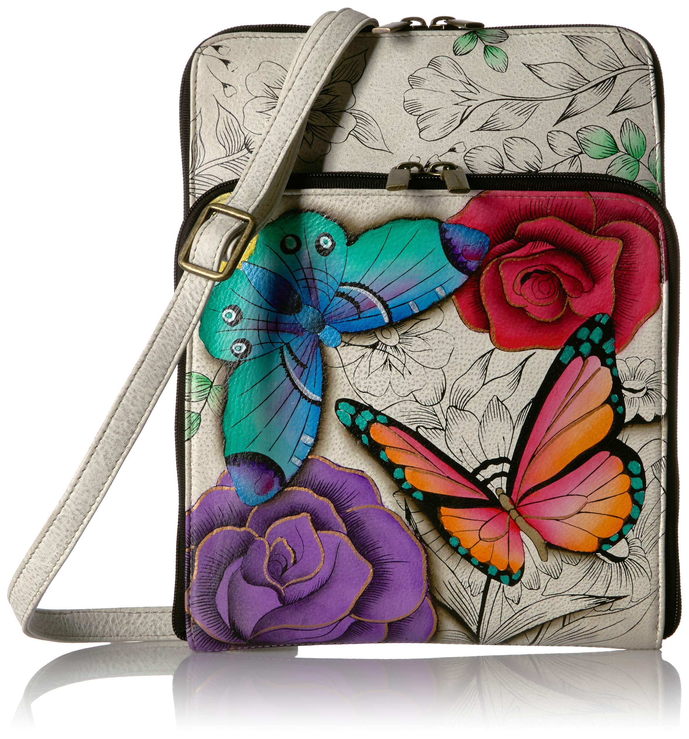 Anna by Anuschka Genuine Leather Tall Zip-Around Crossbody Bag for Women - Perfect for Travel, Work & Everyday Use