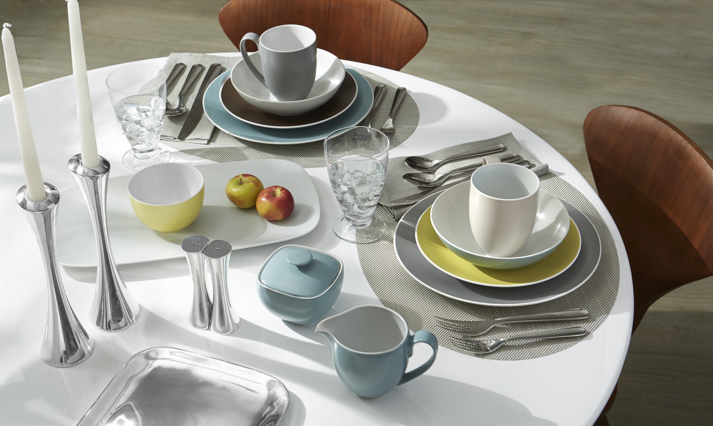 Nambe POP Collection Salt and Pepper Shaker Set - Modern Chalk Finish for Kitchen, Dining Table, and Gift Giving