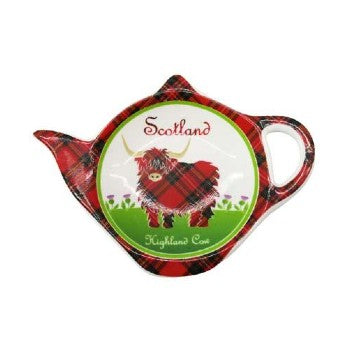 Highland Cow Tea Bag Holder - Cute Ceramic Tea Infuser Stand for Scottish Themed Decor - Perfect for Tea Lovers & Home Kitchen Decor