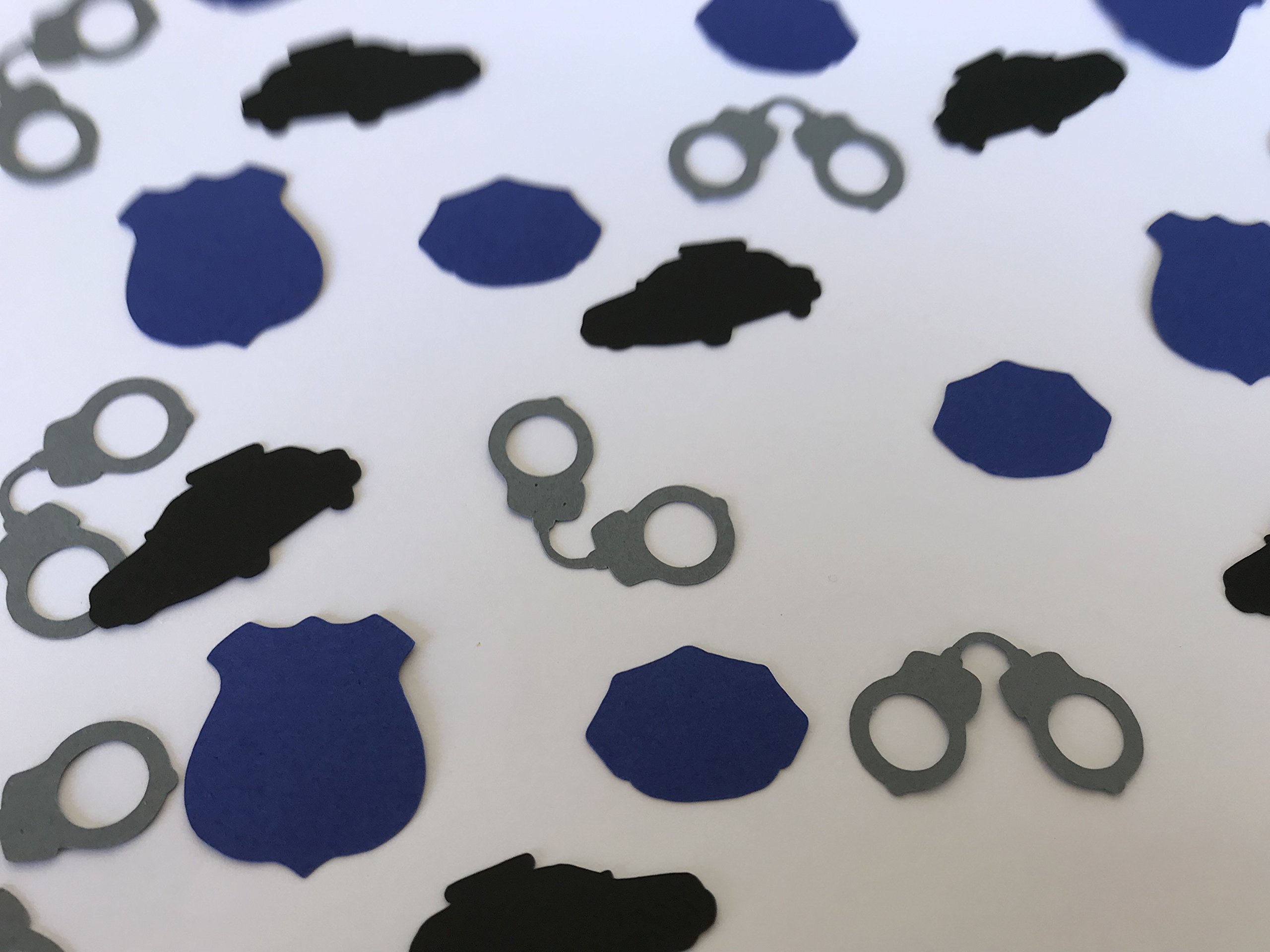 Police Confetti - 200pcs Blue & Black Police Birthday Party Decorations for Police Retirement, Graduation & Themed Events