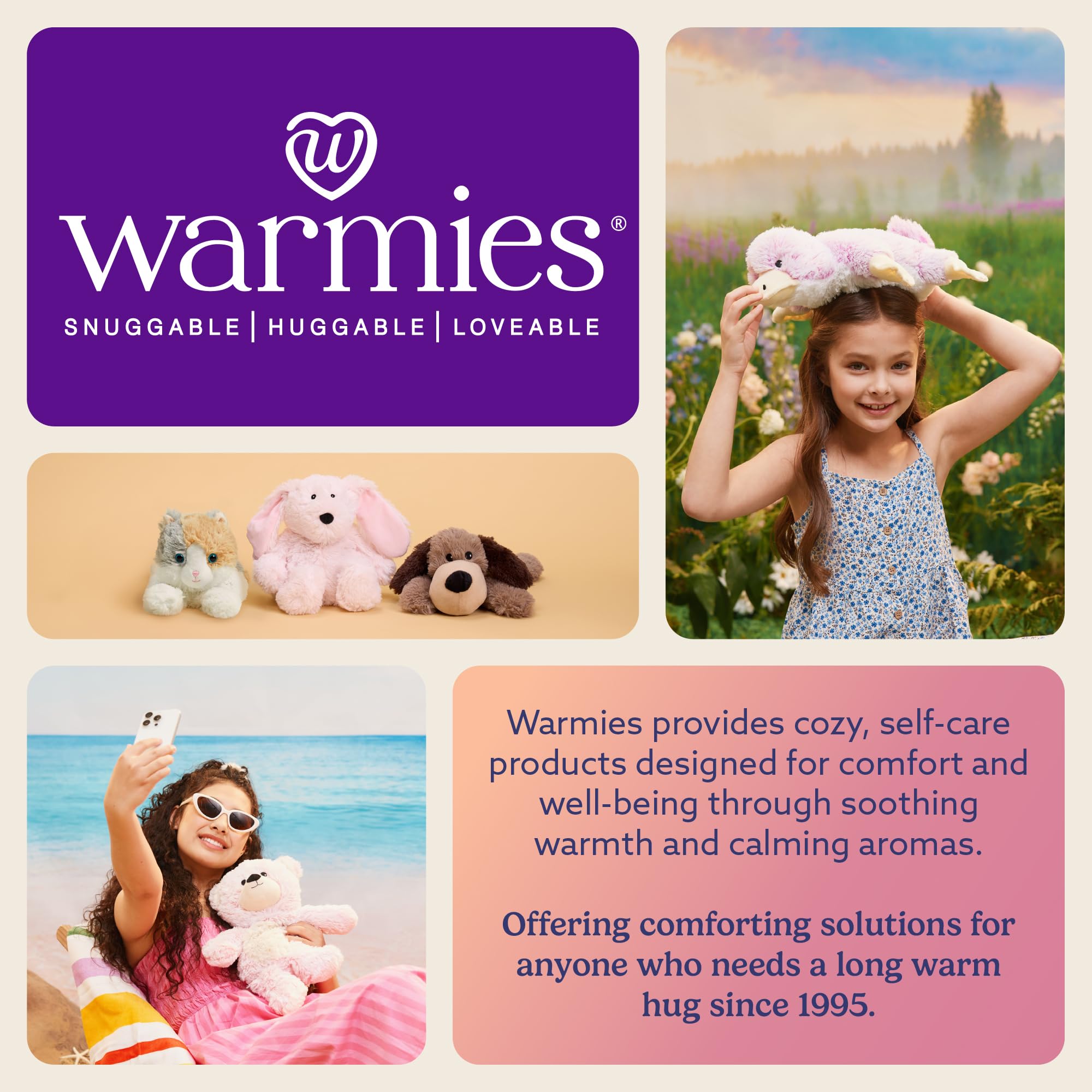 Warmies Microwavable & Weighted Stuffed Monkey Plush Toy - Soft Heating Animal for Adults & Kids - Perfect for Stress Relief, Anxiety Comfort & Sleep Aid - Ideal Gift for Boys, Girls, Babies & Toddlers (Great for Cuddling, Relaxation & Winter Warmth)