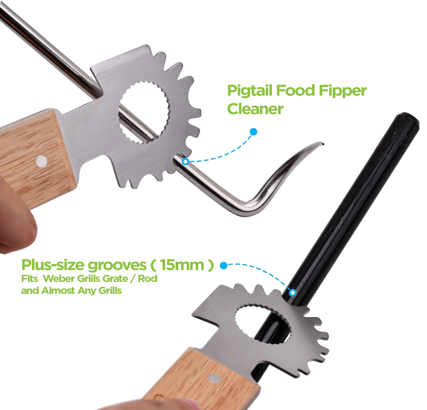**Stainless Steel Magnetic BBQ Grill Scraper & Bottle Opener – Bristle-Free Grill Grate Cleaner for Most Grills, Griddles & Ovens – Perfect for Outdoor Cooking, Camping & Backyard BBQs**