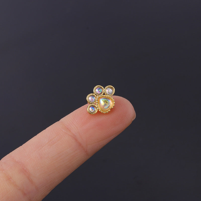 20G Cartilage Tiny Stud Earrings - Cute Opal Stud Earrings for Women | Perfect for Daily Wear, Parties & Gifts | HSPJ310
