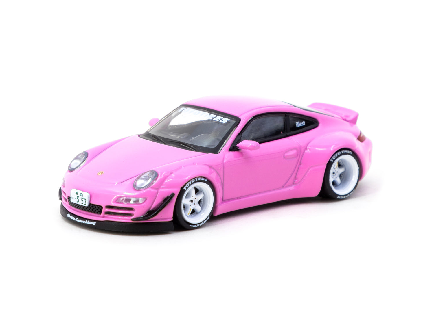 Tarmac Works 1/64 Scale RWB Porsche 997 Pink Diecast Model Car - Collectible Miniature Vehicle for Display & Racing Enthusiasts | Perfect for Diecast Collections, Desk Decor & RC Track Racing