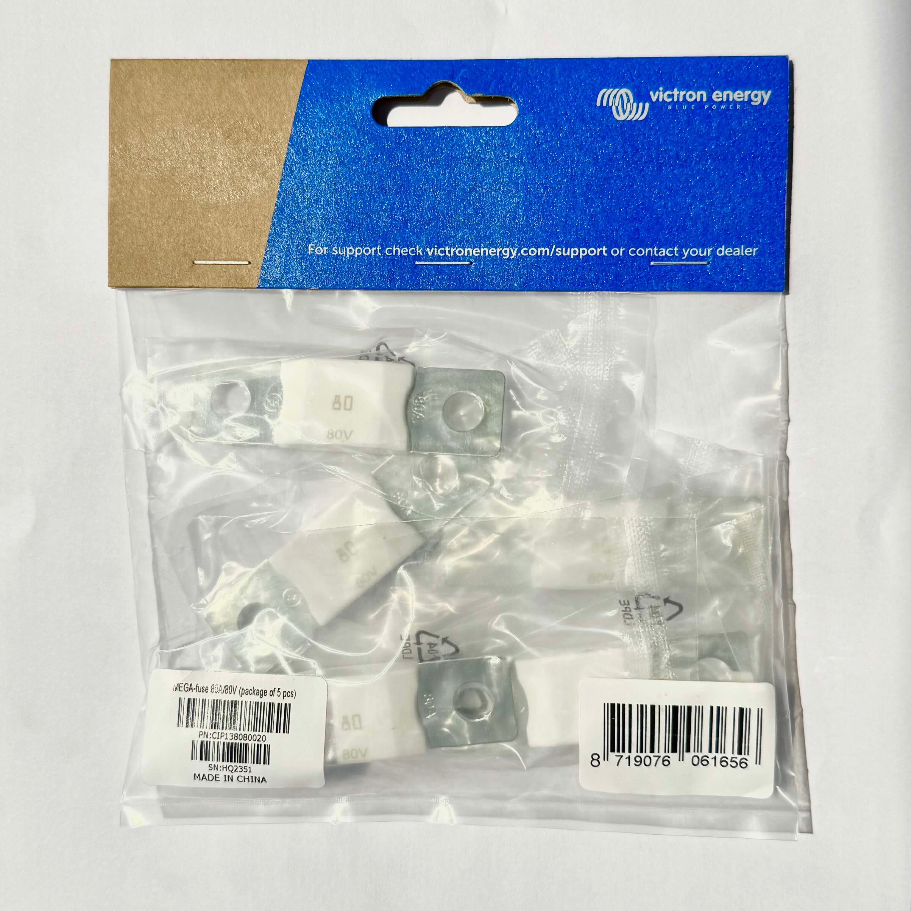 80A 80V Ceramic MEGA Fuse - 5 Pack for Automotive, Marine, and Industrial Electrical Systems