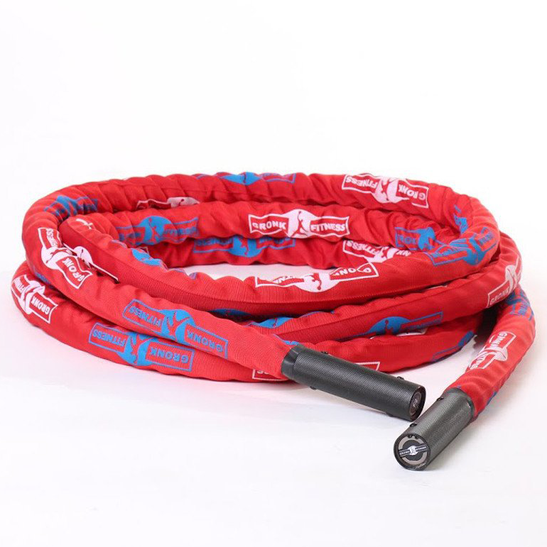 Gronk Fitness 30ft Battle Rope with Protective Sleeve - Heavy Duty Workout Equipment for CrossFit, Gym & Home Training - Ideal for Strength, Endurance & Cardio Exercises