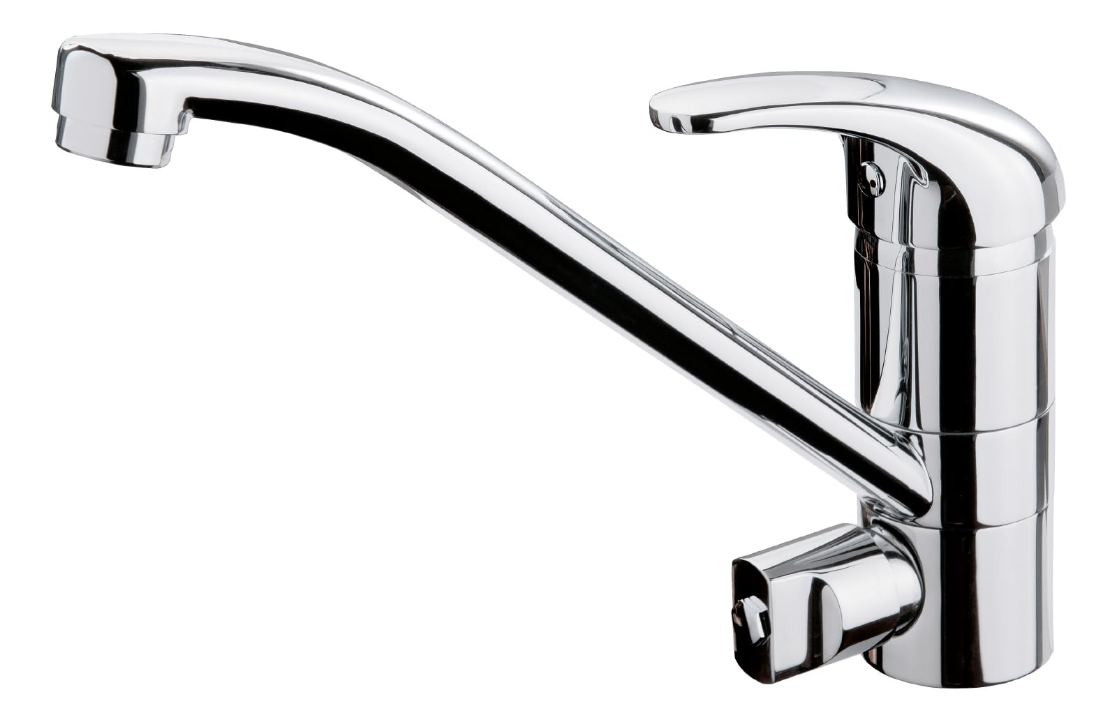 AquaSu® 796026 Water Saving Single Lever Kitchen Sink Faucet with Swivel Spout - Brass Core Chrome Finish for Modern Home & Restaurant Use