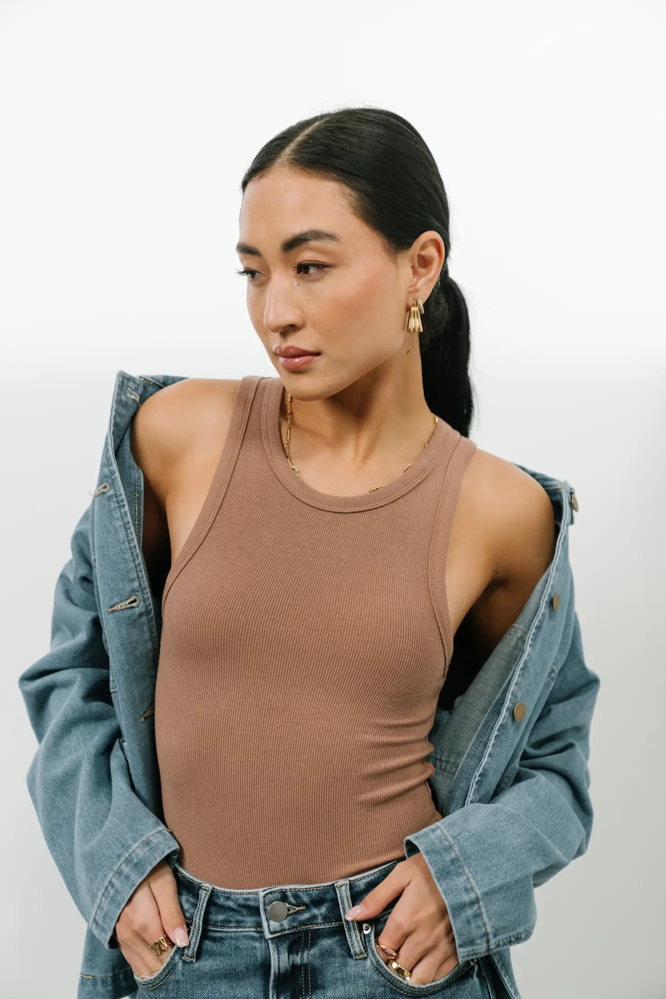Kendall Tank Top in Mocha - Women's Casual Sleeveless Shirt for Summer | Perfect for Beach, Yoga & Everyday Wear | FINAL SALE