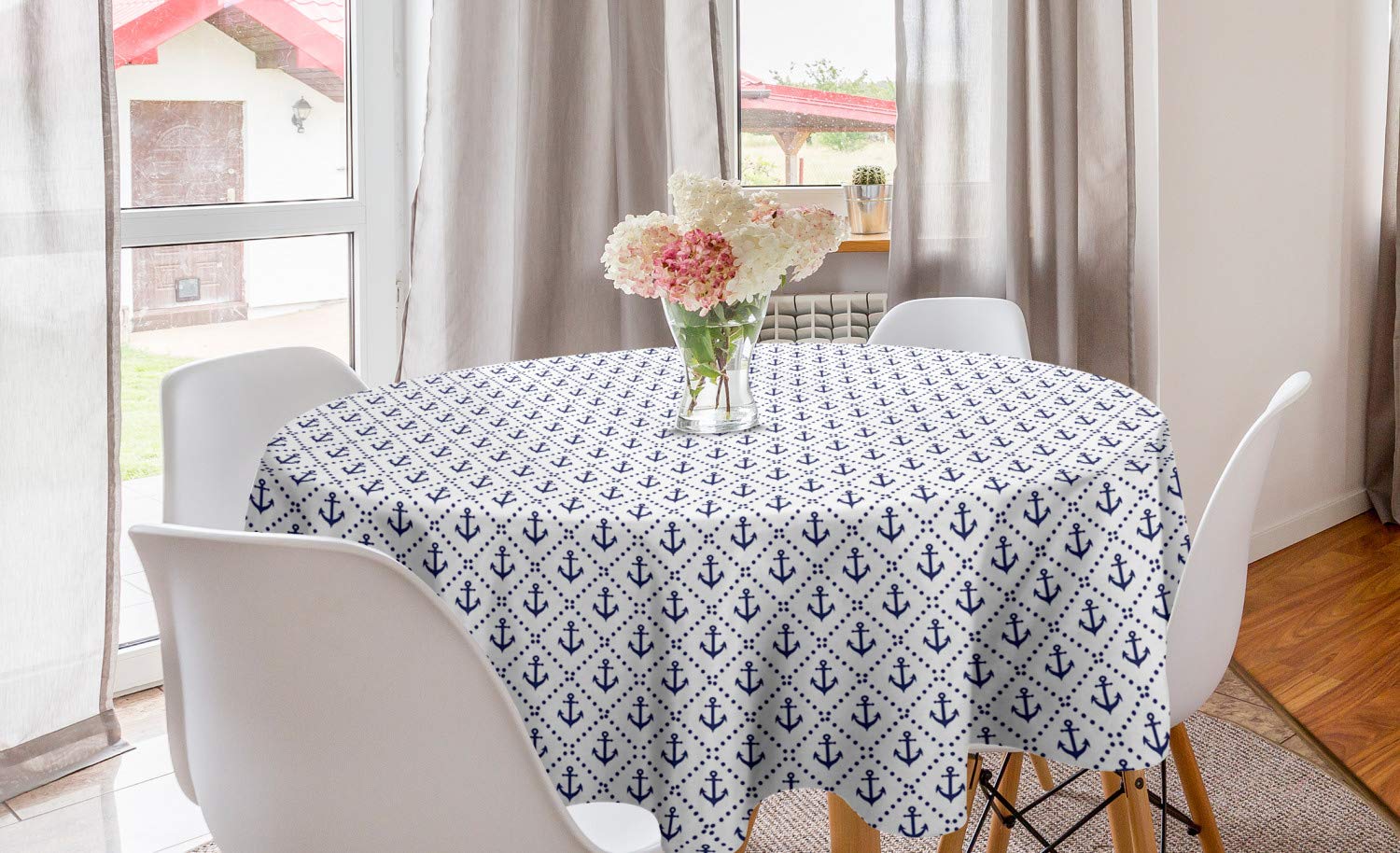 Ambesonne Nautical Round Tablecloth - 60