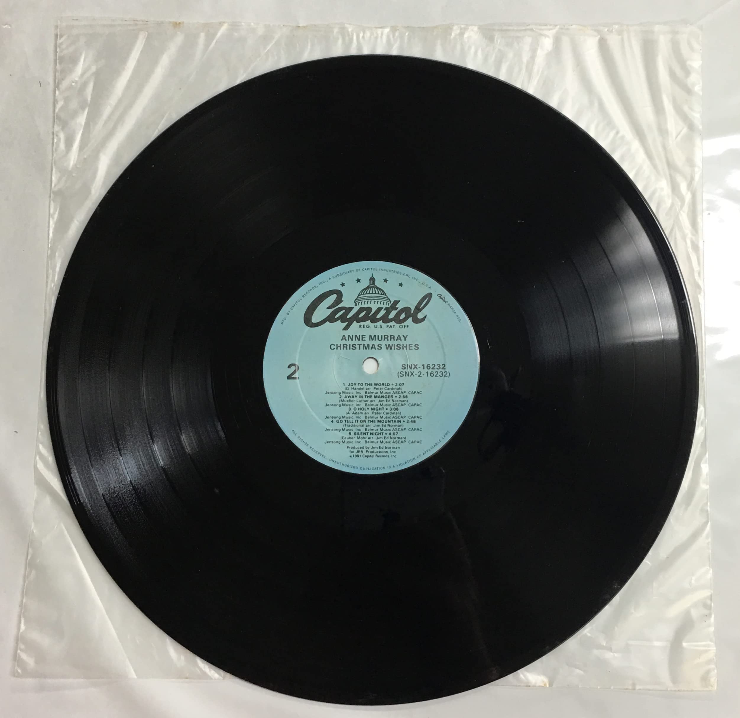 ANNE MURRAY Christmas Wishes Vinyl Record LP - Holiday Music for Christmas Parties & Cozy Winter Evenings