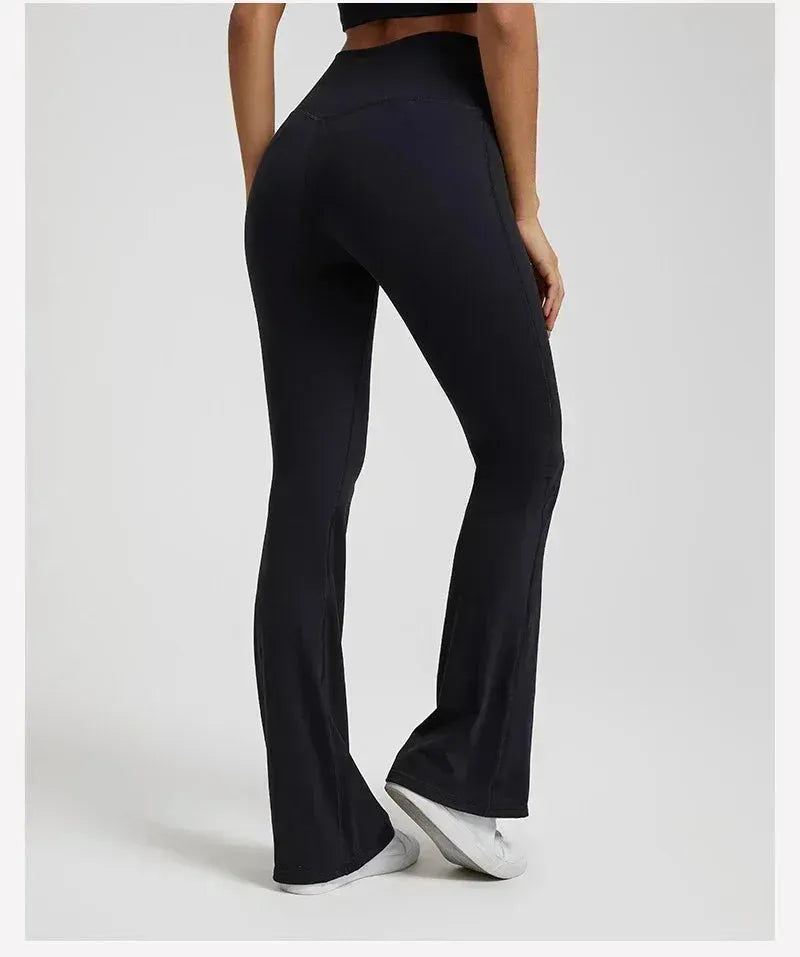 Women's Low Rise Flare Yoga Pants - High Waisted Wide Leg Athletic Leggings for Sports, Fitness & Dance | Perfect for Gym, Running, Outdoor & Casual Wear