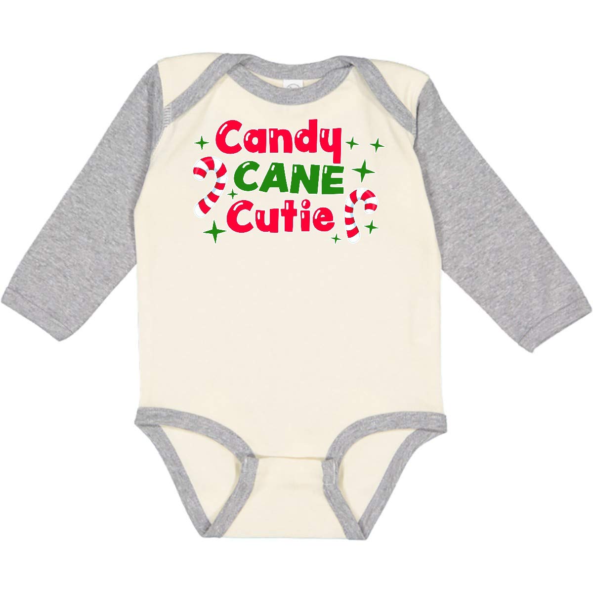 Inktastic Christmas Candy Cane Cutie Baby Bodysuit - Festive Holiday Long Sleeve Creeper for Infants & Toddlers - Perfect for Christmas Photos, Family Gatherings & Holiday Parties