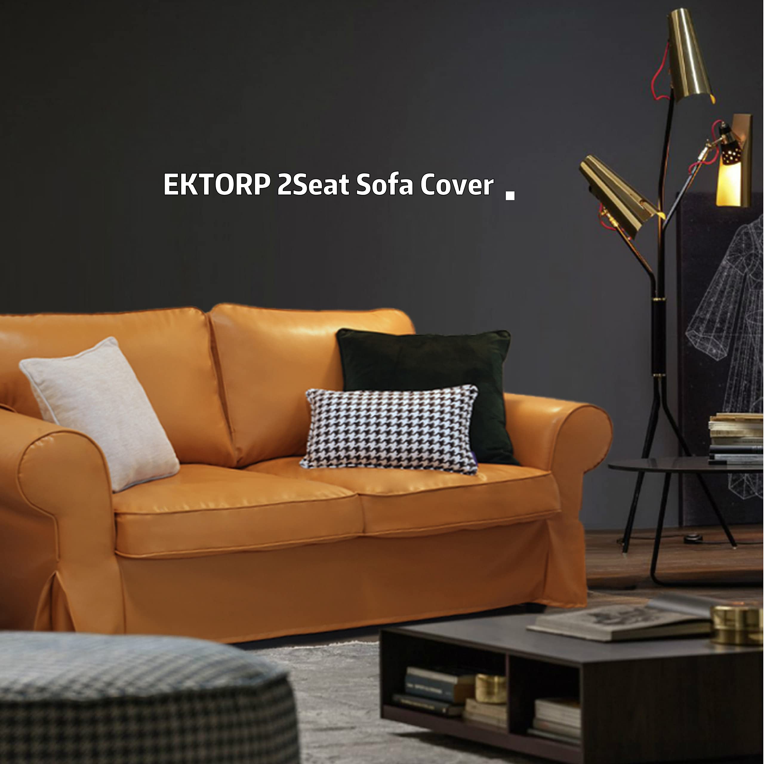 Premium IKEA Ektorp Loveseat Sofa Slipcover Set - 2 Seat Cushion Covers & Sofa Protector | Perfect for Living Room, Apartment, and Pet-Friendly Homes (Loveseat, KL-49)