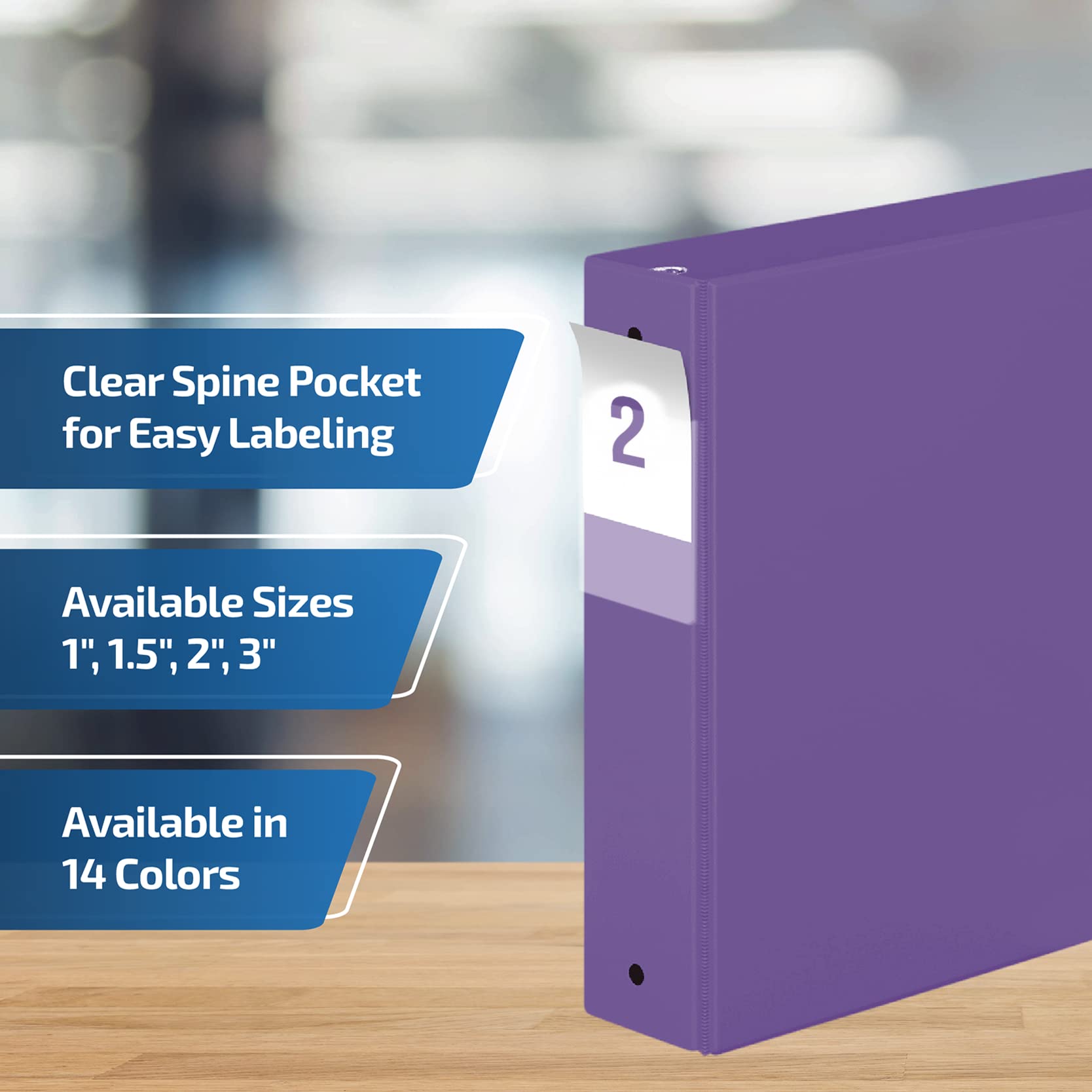 Premium 2-Inch 3-Ring Binders - 6 Pack Colored Round Ring Notebooks for School, Office & Home - Perfect for Organizing Documents, Notes & Projects - Purple