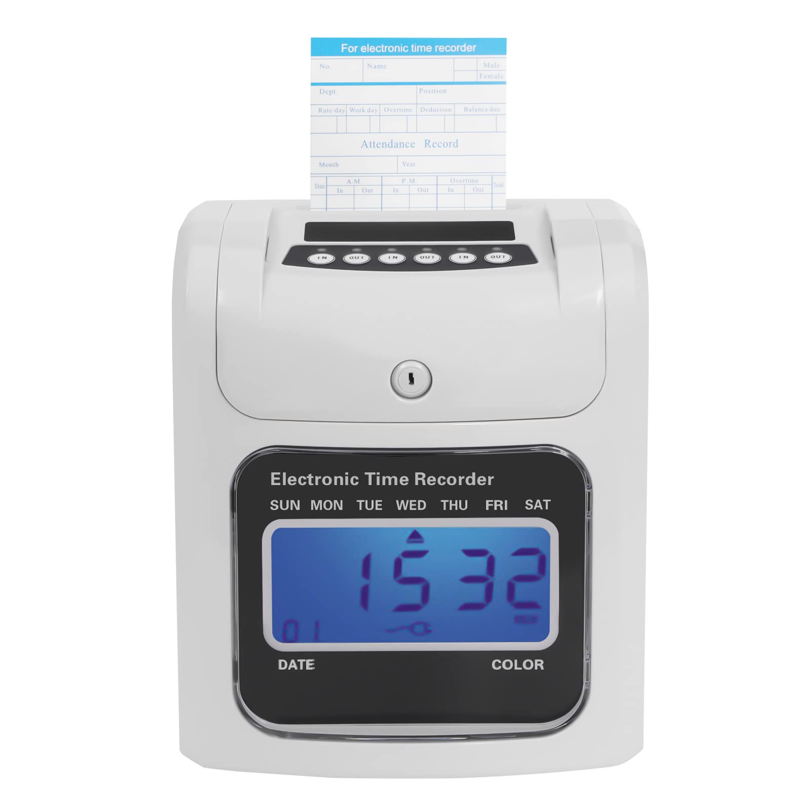 Smart Employee Time Clock for Small Business - Digital Time Tracking for Up to 50 Staff with 50 Time Cards & Security Key - Perfect for Retail, Restaurants & Office Management