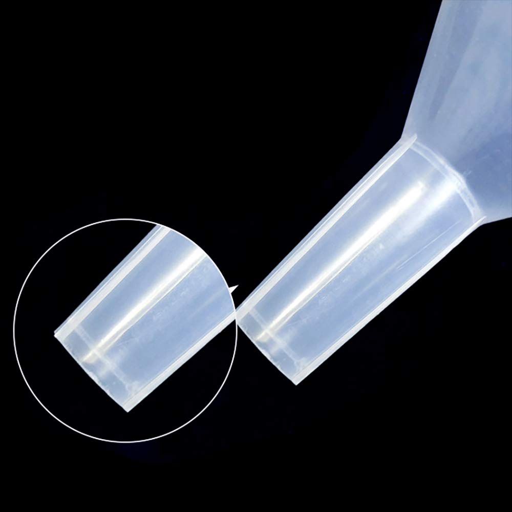 DEDC 4 Pack Clear Plastic Filter Funnel Set - 5.9 Inch Wide Mouth Oil & Liquid Transfer Funnels for Kitchen, Lab, Garage, Car - Perfect for Bottle Filling, Cooking, Auto Maintenance & DIY Projects