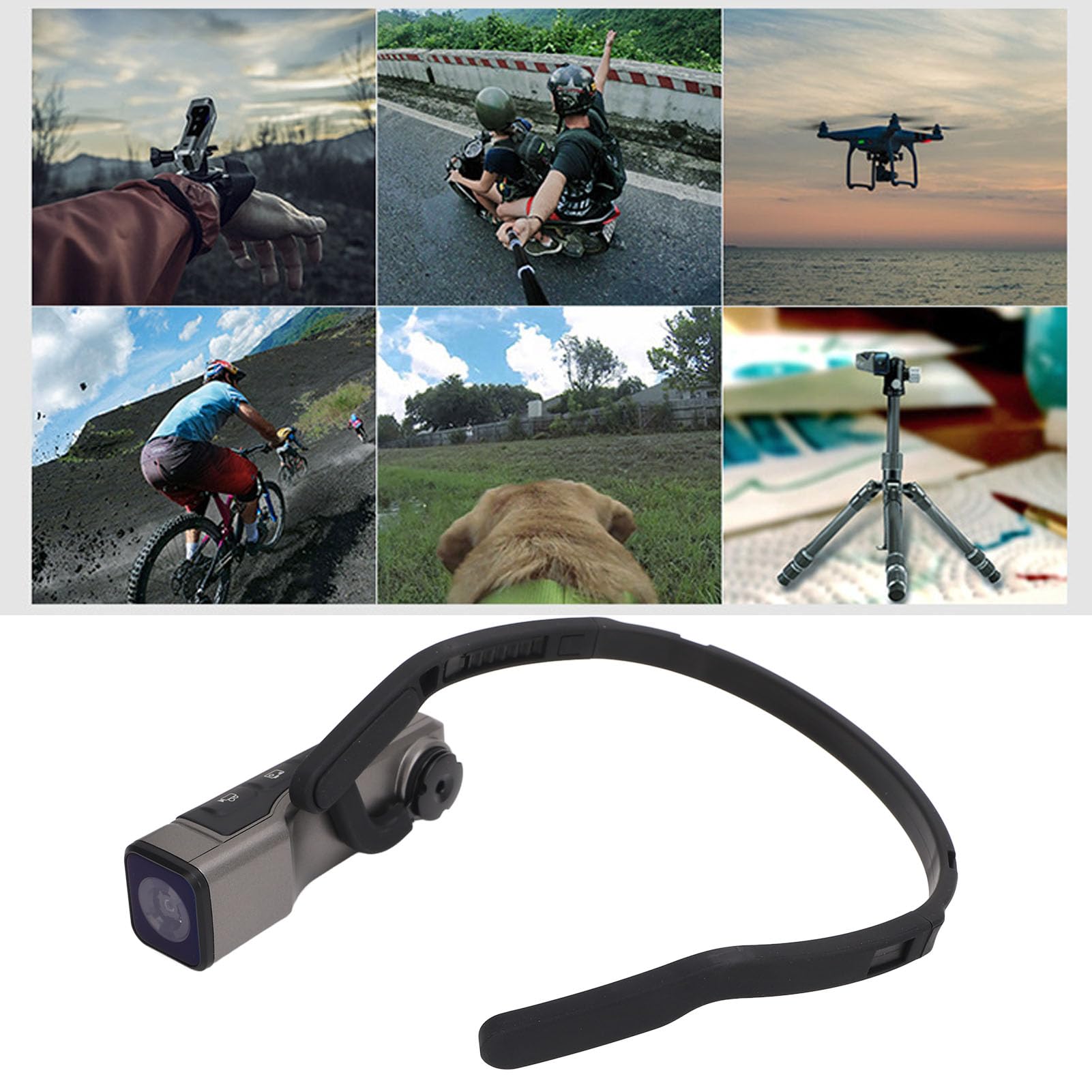 Xiuganpo 4K 60FPS/30FPS Head Mounted Action Camera with WiFi & APP Control - 20MP Autofocus, 2-Axis Stabilization, Long Battery Life - Perfect for Vlogging, Sports, Travel & Outdoor Adventures