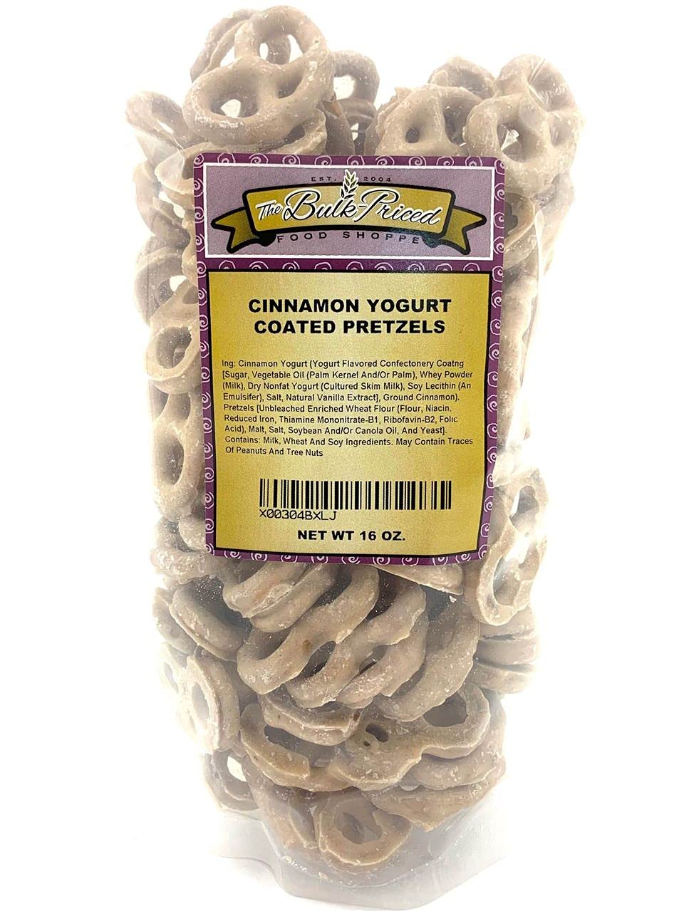 **Premium Cinnamon Yogurt Pretzels - 1 lb Bulk Resealable Stand-Up Bag - Sweet & Crunchy Snack for Parties, Office, and On-the-Go**
