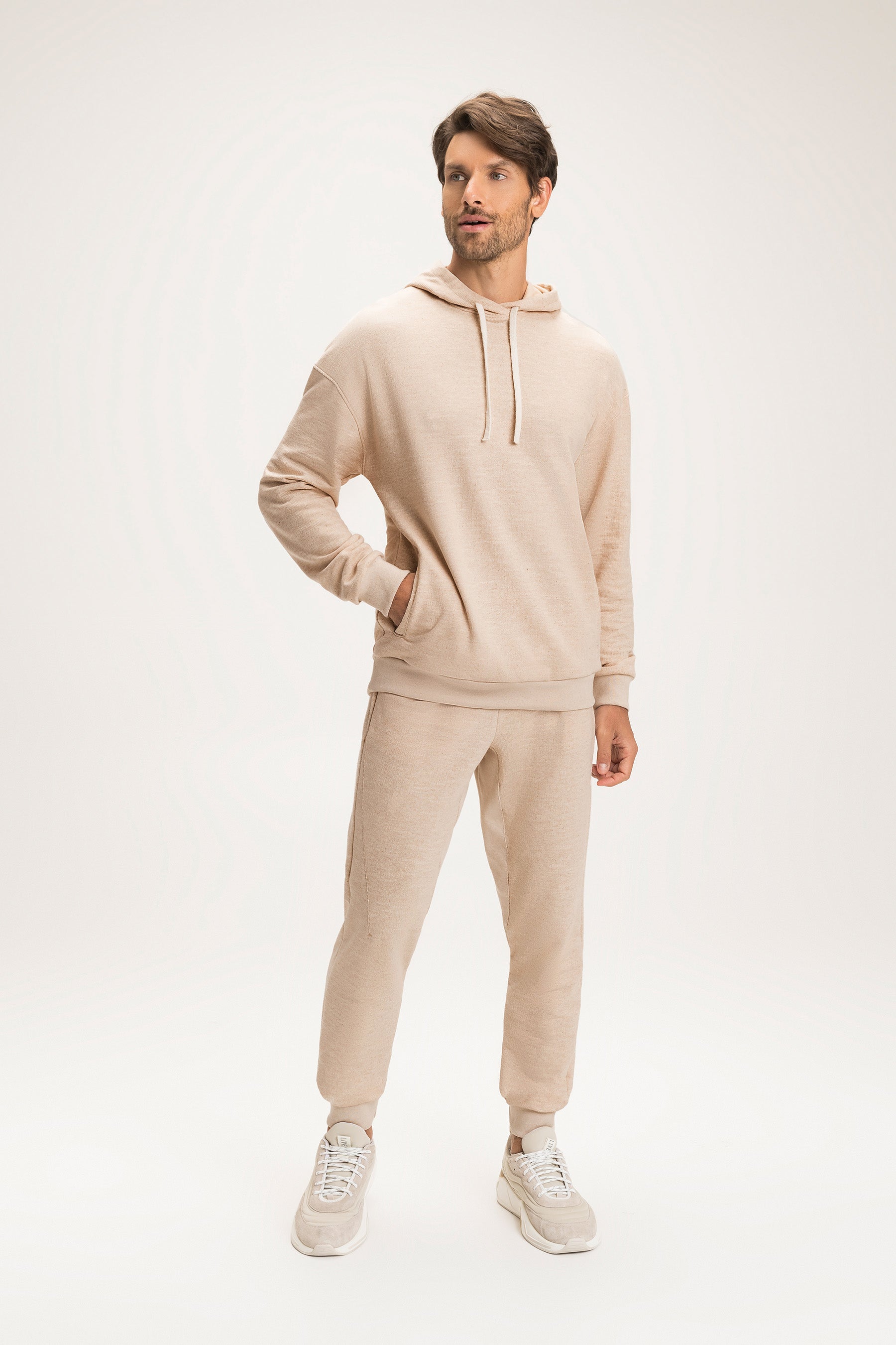 Men's Green Hooded Sweatshirt - Soft Cotton Pullover for Casual Wear & Outdoor Activities