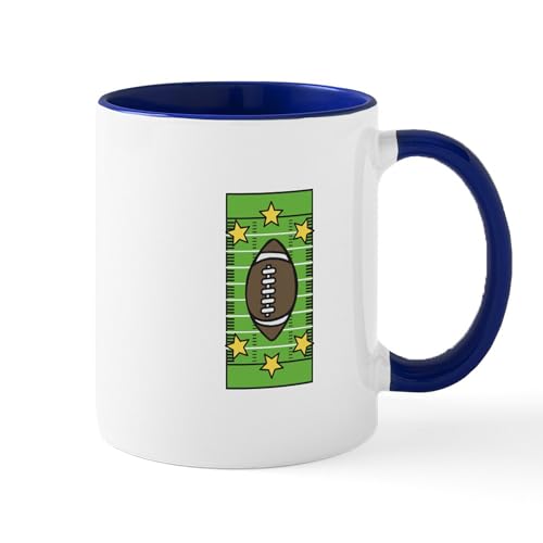 White/Navy Inside - Football Field Mugs