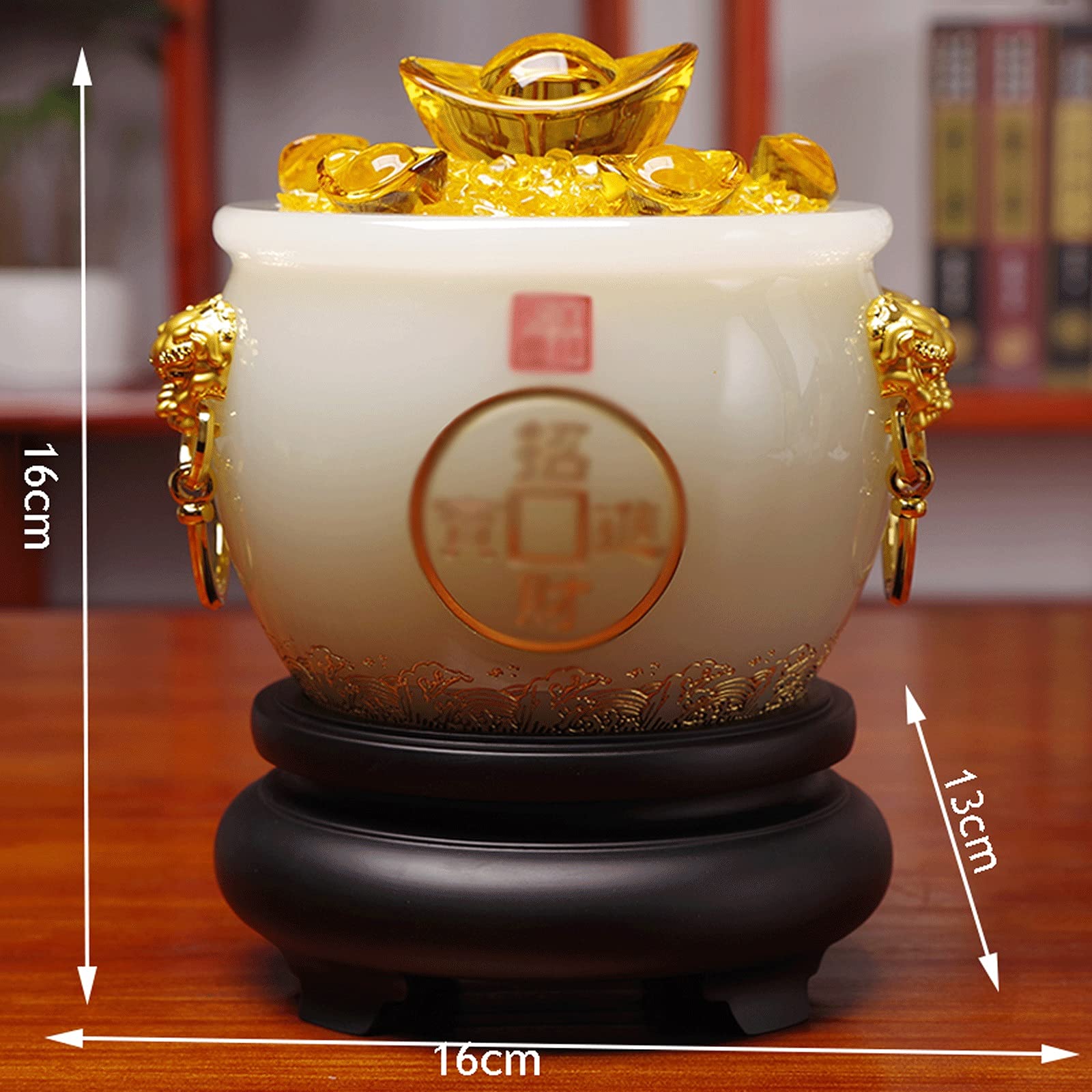 Feng Shui Golden Ingot Statue - Wealth & Prosperity Figurine for Home & Office Decor | Feng Shui Treasure for Good Luck & Abundance | Perfect for Living Room, Desk, or Gift
