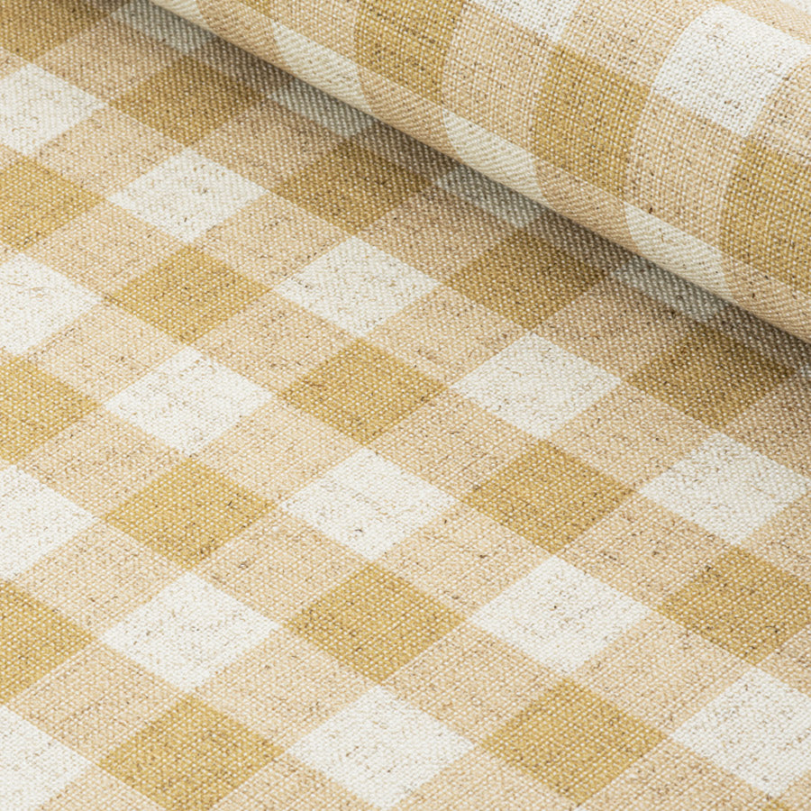 Premium Linen Check Wallpaper - Mustard Yellow Textured Peel and Stick Wallcovering for Living Room, Bedroom, and Home Office Decor