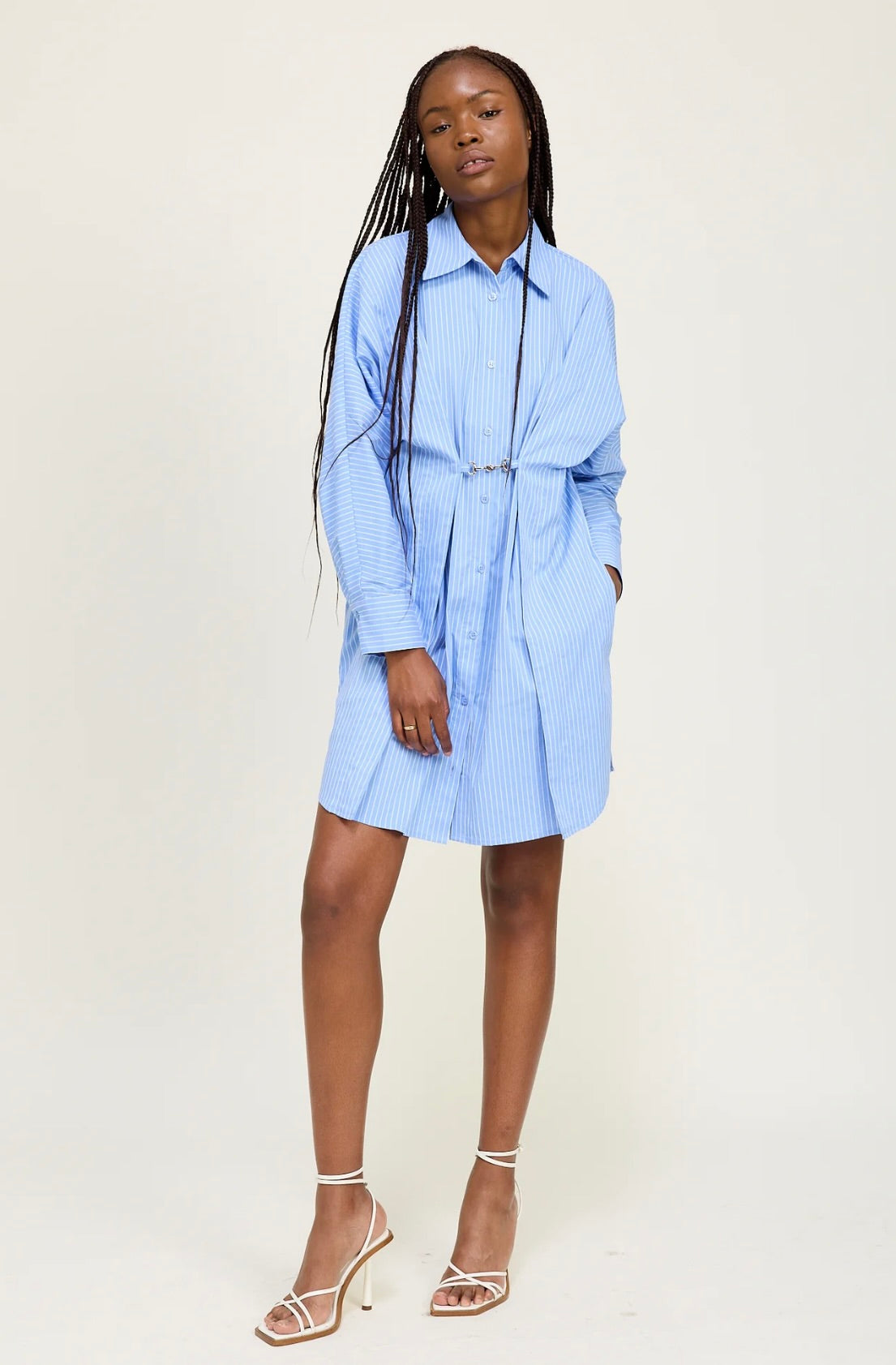 Lilith Striped Mini Shirt Dress for Women - Stylish Casual Summer Outfit for Beach, Party & Date Night