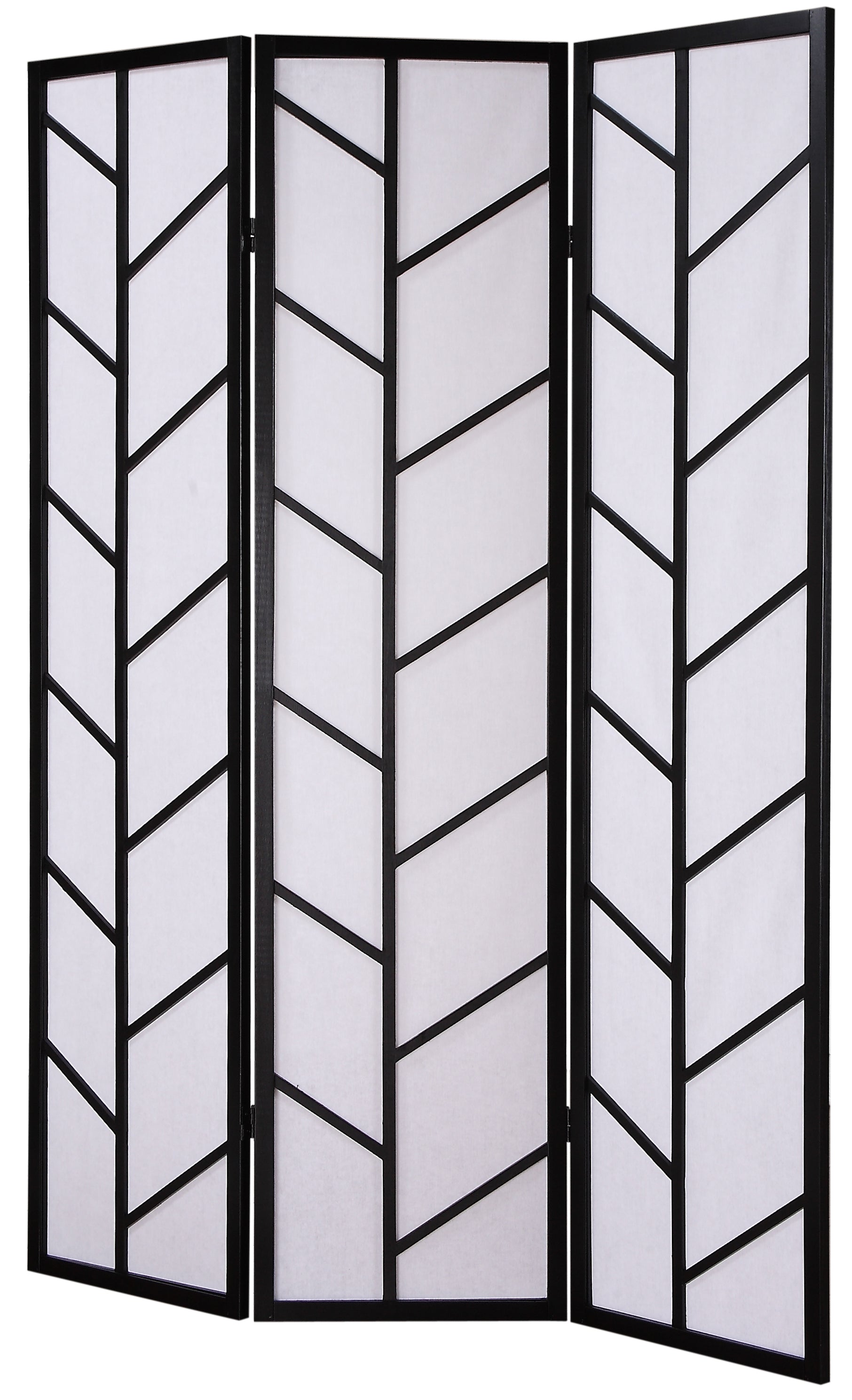 Roundhill Furniture 3 Panel Black Climbing Screen Room Divider - Privacy Partition for Home, Office & Nursery | Space Separator for Living Room, Bedroom & Studio