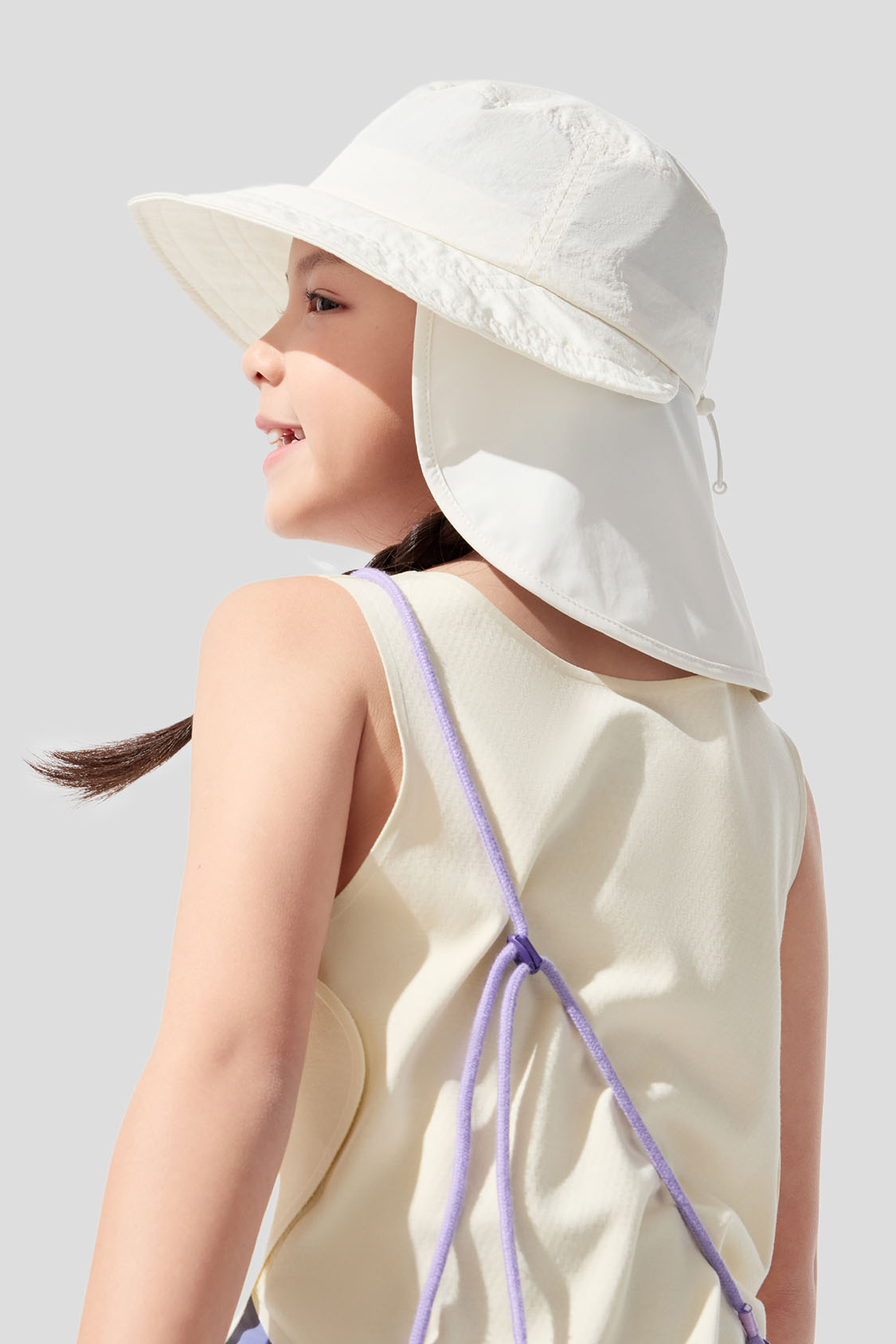 Foldable Kids Sun Hat with UPF50+ UV Protection & Shoulder Cover - Perfect for Beach, Pool, and Outdoor Activities