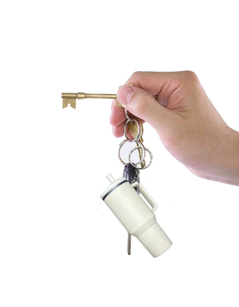 Stylish Stanley Cup Keychain - Cute Cup Accessories for Women, Handbag & Purse Charm in White - Perfect for Stanley Tumbler, Water Bottle & Everyday Carry