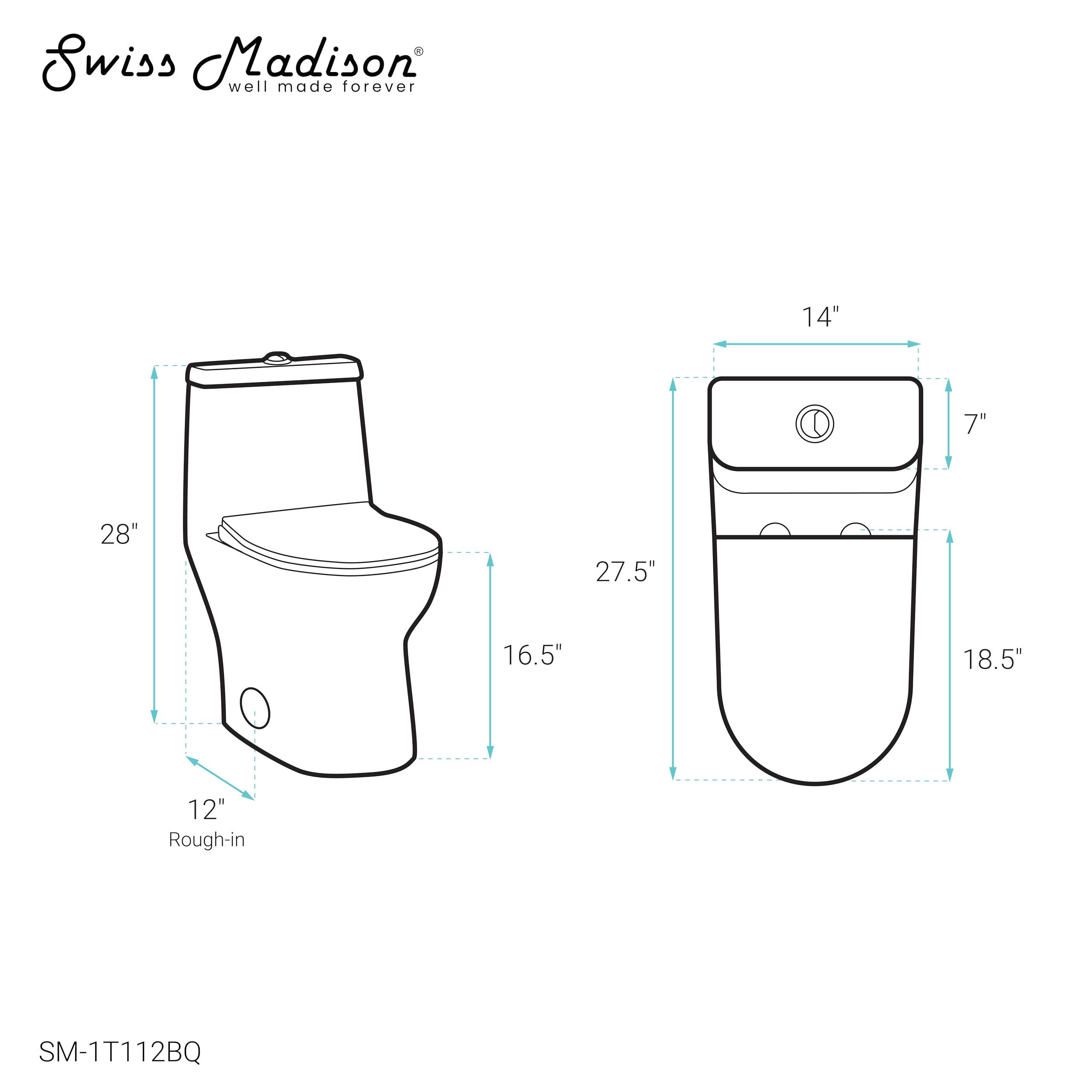 Swiss Madison Ivy One Piece Toilet with Dual Vortex Flush 1.1/1.6 GPF - Water Efficient Bathroom Toilet in Bisque for Modern Homes & Commercial Spaces