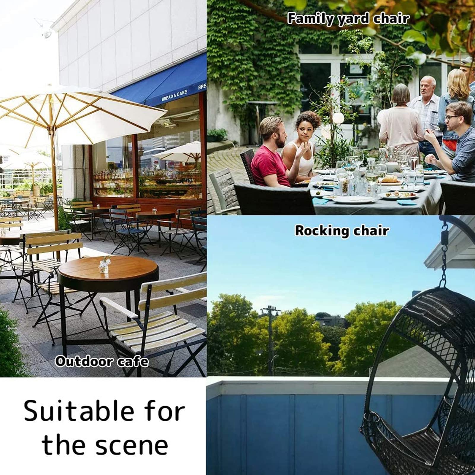 Double Papasan Cushion for Outdoor & Indoor Use - Waterproof Hanging Basket Chair Cushion, Garden & Patio Furniture Pad - Light Gray 67x47 Inches - Perfect for Porch, Balcony, Hammock & Swing Chairs