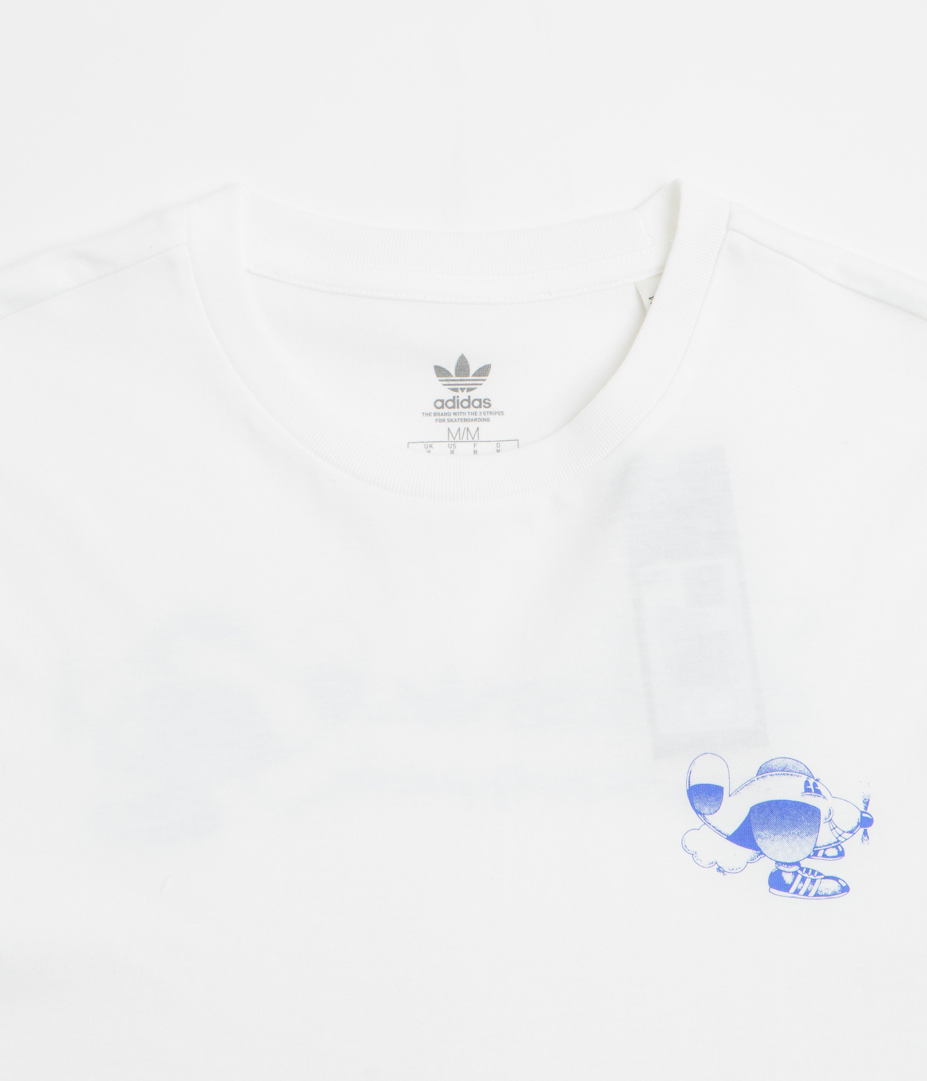 Adidas Dog Plane Graphic T-Shirt for Men - White & Lucid Blue - Casual Streetwear for Everyday Wear