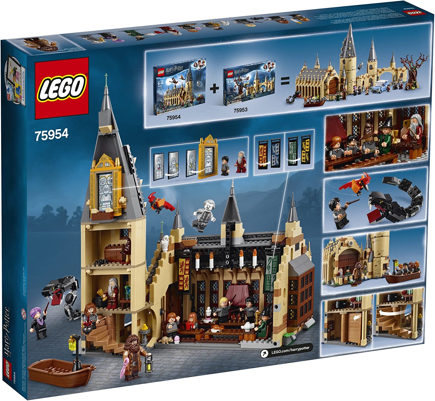 LEGO Harry Potter Hogwarts Great Hall 75954 Building Kit - Collectible Castle Model with 10 Minifigures for Kids & Adults - Perfect for Harry Potter Fans & Creative Play
