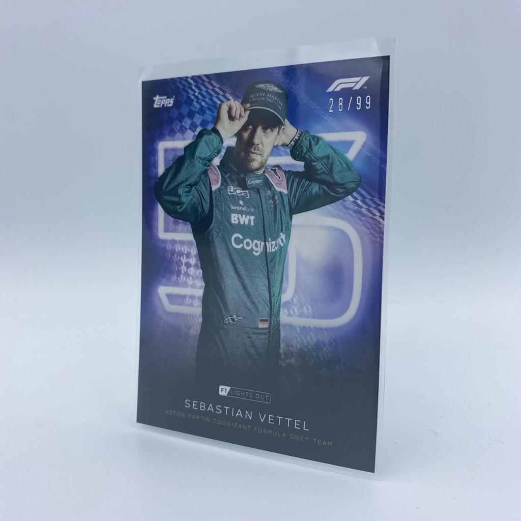Sebastian Vettel F1 Racing Driver Blue Parallel Collectible Card - Perfect for Motorsport Memorabilia Collections and Formula 1 Fans