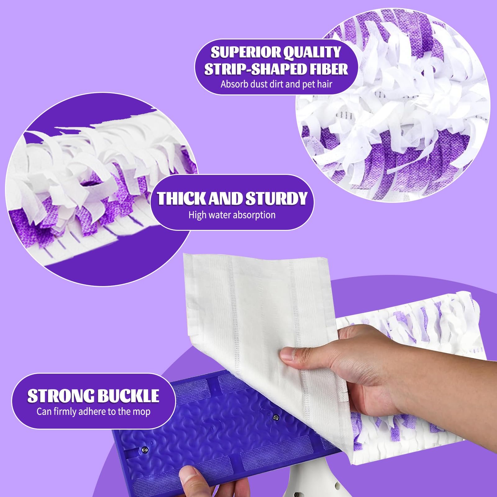 20 Pack Disposable Mop Pads - Compatible with Swiffer Power Mop, Multi-Surface Wet/Dry Floor Cleaning Refills - Perfect for Hardwood, Tile & Laminate Floors in Homes & Offices